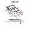 Поверхня газова Domino на металі Perfelli HGM 31404 BL (Італія)- № 9