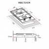 Поверхность газовая Domino на стекле PERFELLI HGG 31424 BL (Цвет Черный) - № 10 Поверхность газовая Domino на стекле PERFELLI HGG 31424 BL (Италия)- № 10