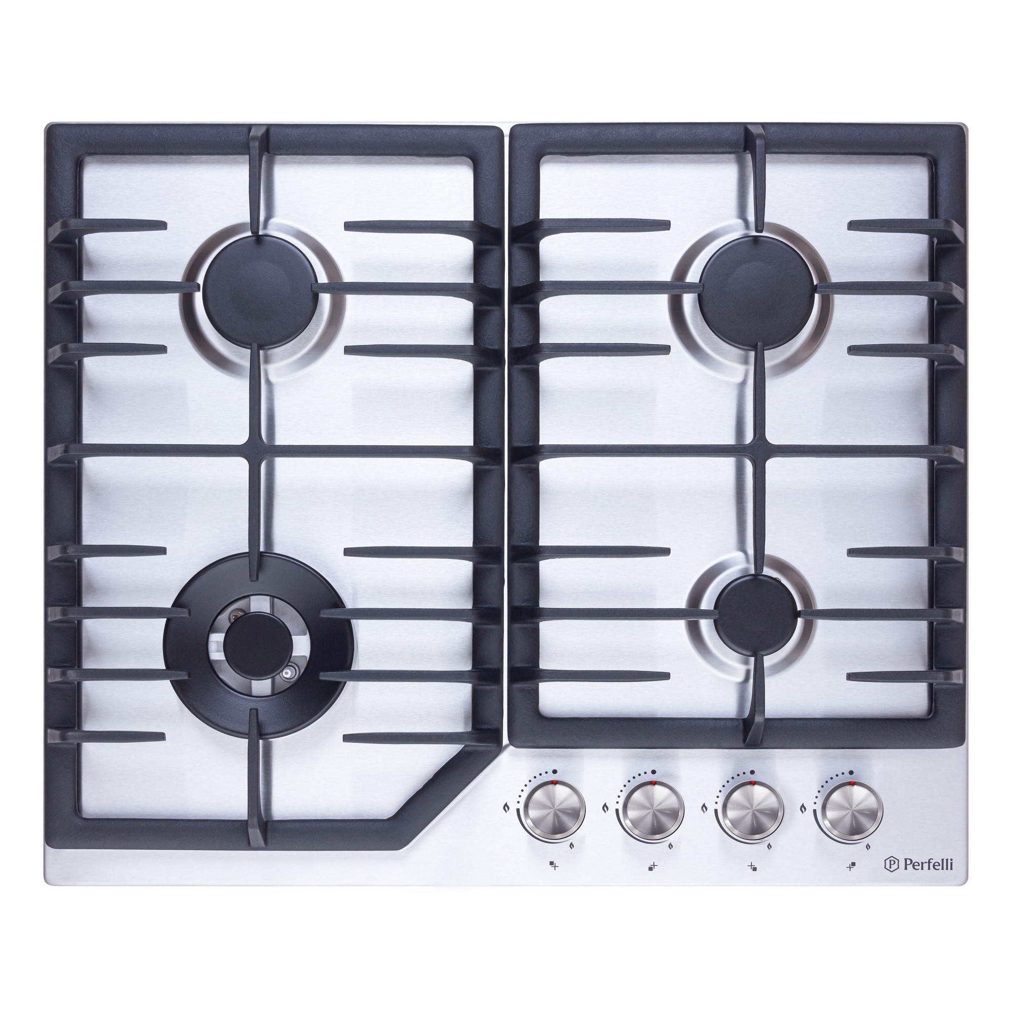 Поверхня газова на металі Perfelli DIAMOND MW69C INOX (Колір Нержавіюча сталь), Атикул 5905563500910 |  купить на AQUILA.UA - фото 1