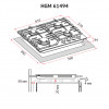 Поверхность газовая на металле PERFELLI HGM 61494 WH (Цвет Белый) - № 13 Поверхность газовая на металле PERFELLI HGM 61494 WH (Италия)- № 13