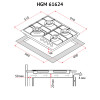 Поверхность газовая на металле PERFELLI HGM 61624 WH (Цвет Белый) - № 10 Поверхность газовая на металле PERFELLI HGM 61624 WH (Италия)- № 10