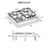 Поверхность газовая на металле PERFELLI HGM 61674 BL (Цвет Черный) - № 13 Поверхность газовая на металле PERFELLI HGM 61674 BL (Италия)- № 13