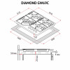 Поверхня газова на склі Perfelli DIAMOND GW69C NERO (Італія)- № 14