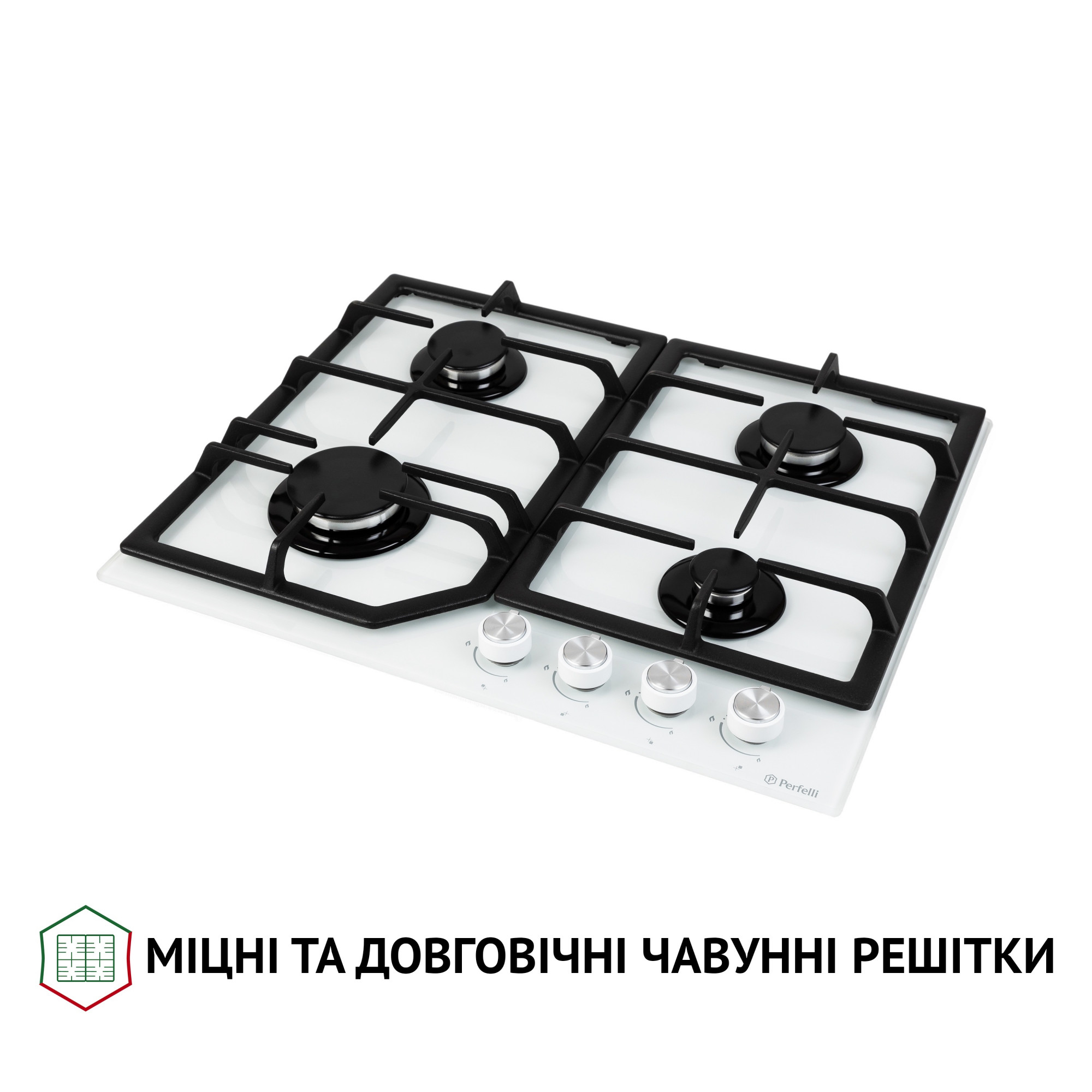 Поверхня газова на склі Perfelli HGG 61424 WH - фото 4