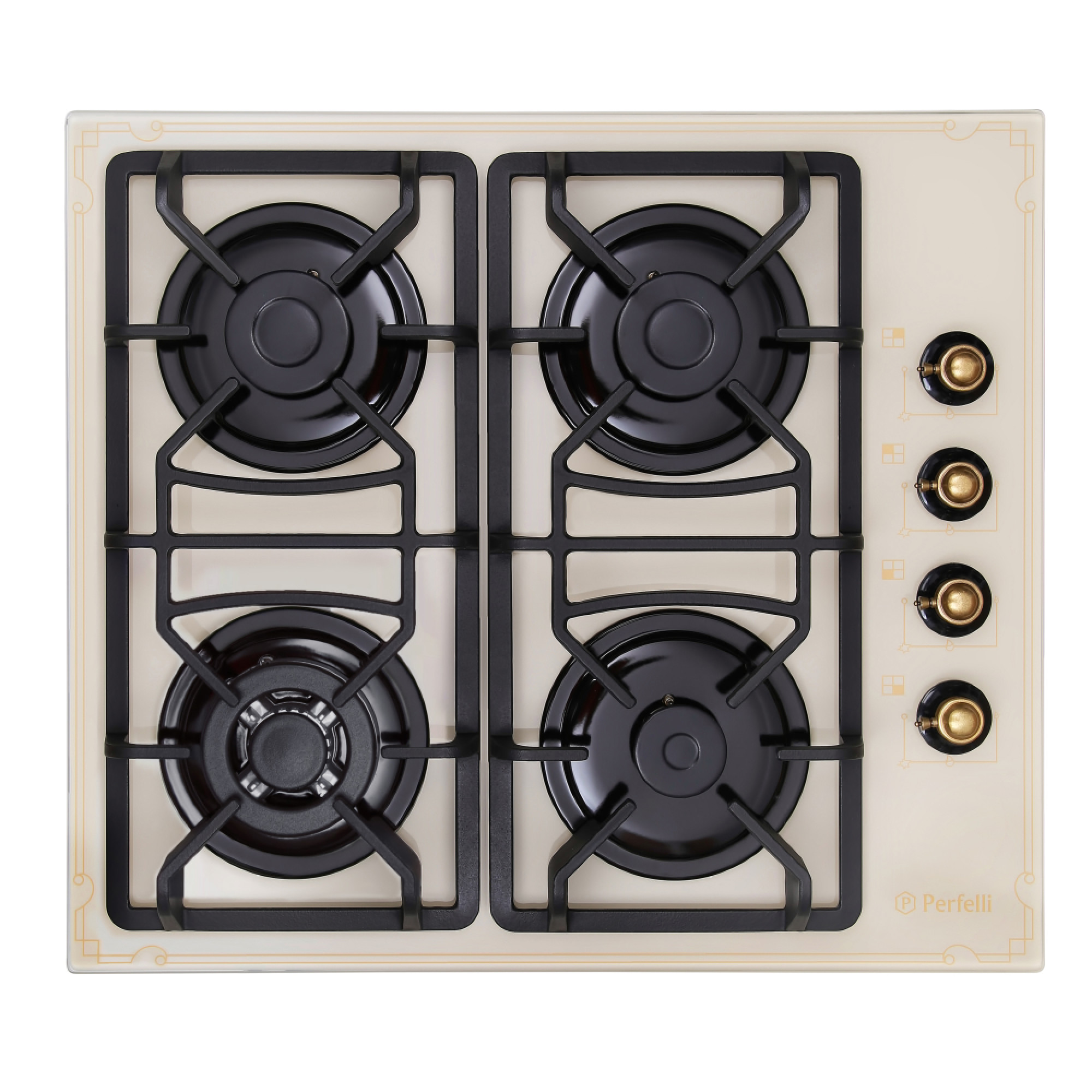 Поверхня газова на склі Perfelli HGG 61724 IV ANTIQUE (Колір Бежевий), Атикул 8697940712654 |  купить на AQUILA.UA - фото 1