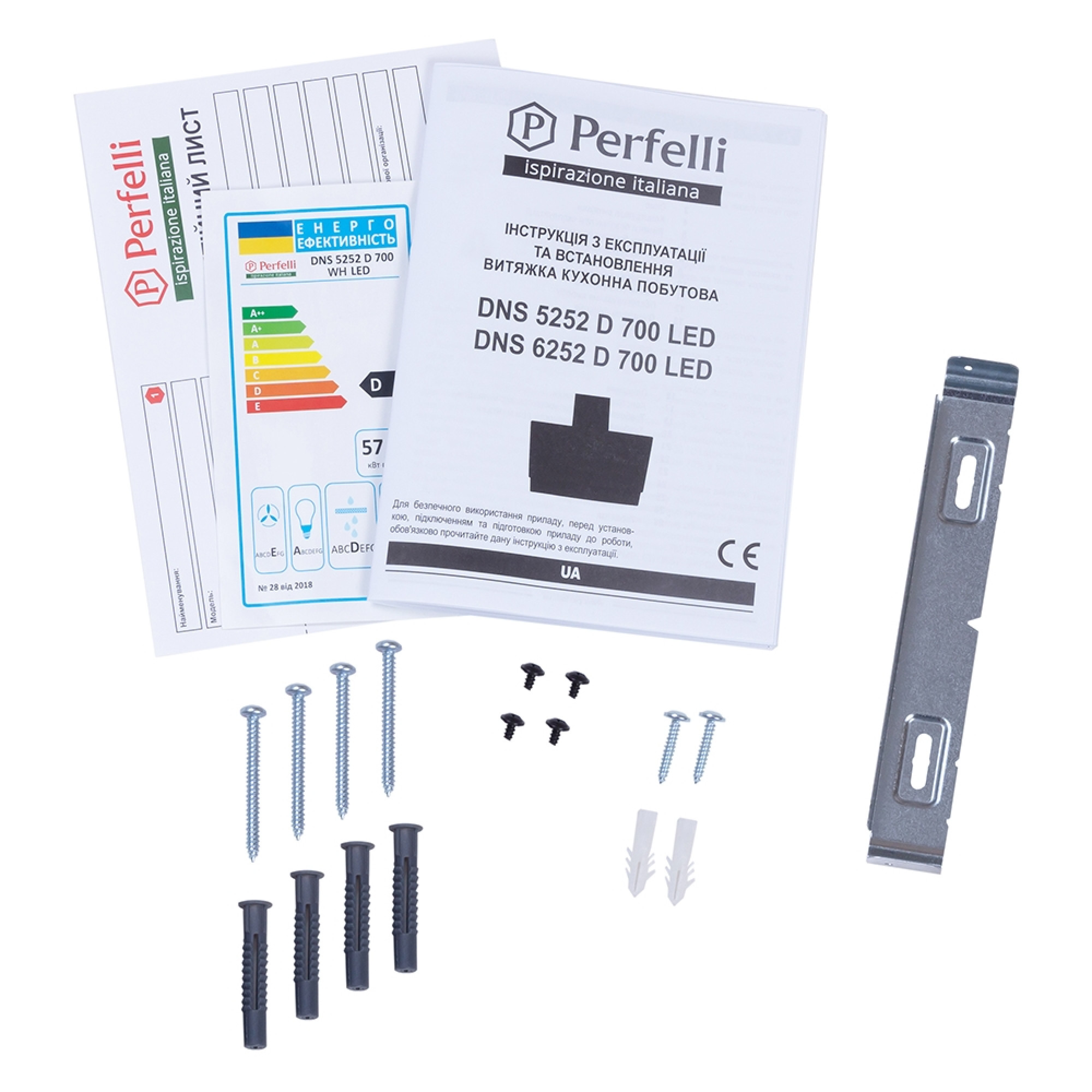 Вытяжка декоративная наклонная PERFELLI DNS 5252 D 700 WH LED - фото 13