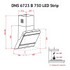 Вытяжка декоративная наклонная PERFELLI DNS 6723 B 1100 BL LED Strip (Италия)- № 9