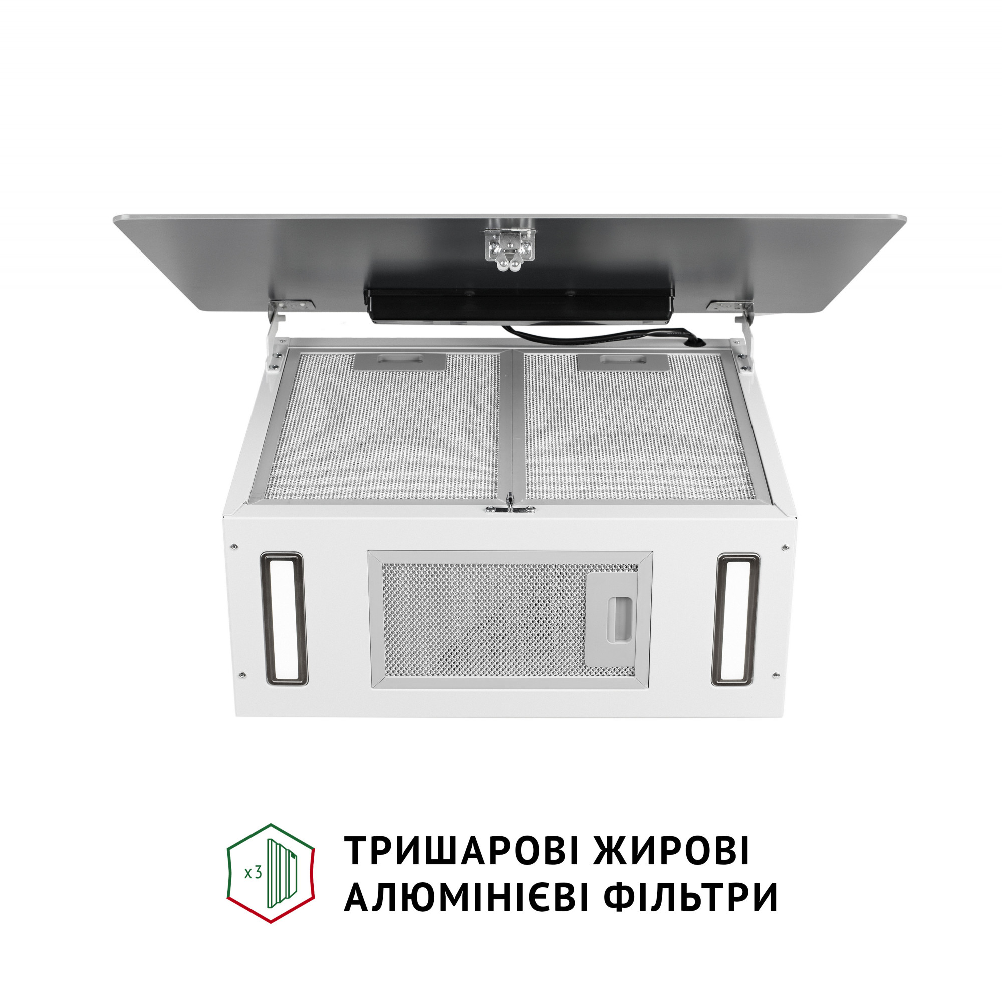Вытяжка декоративная наклонная PERFELLI PIANO BIANCA (Цвет Белый) - фото 10 Вытяжка декоративная наклонная PERFELLI PIANO BIANCA - фото 10