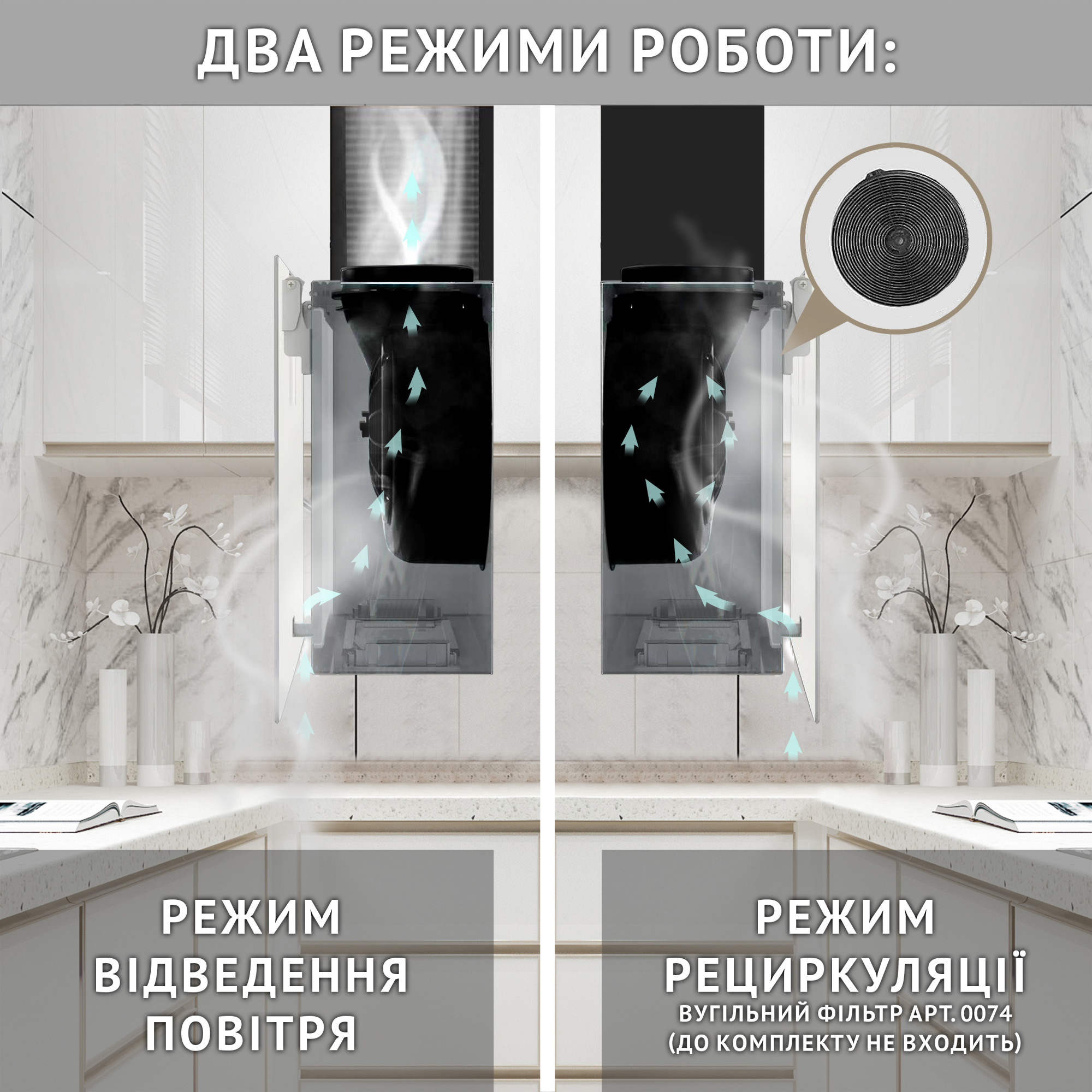 Вытяжка декоративная наклонная PERFELLI PIANO BIANCA (Цвет Белый) - фото 12 Вытяжка декоративная наклонная PERFELLI PIANO BIANCA - фото 12