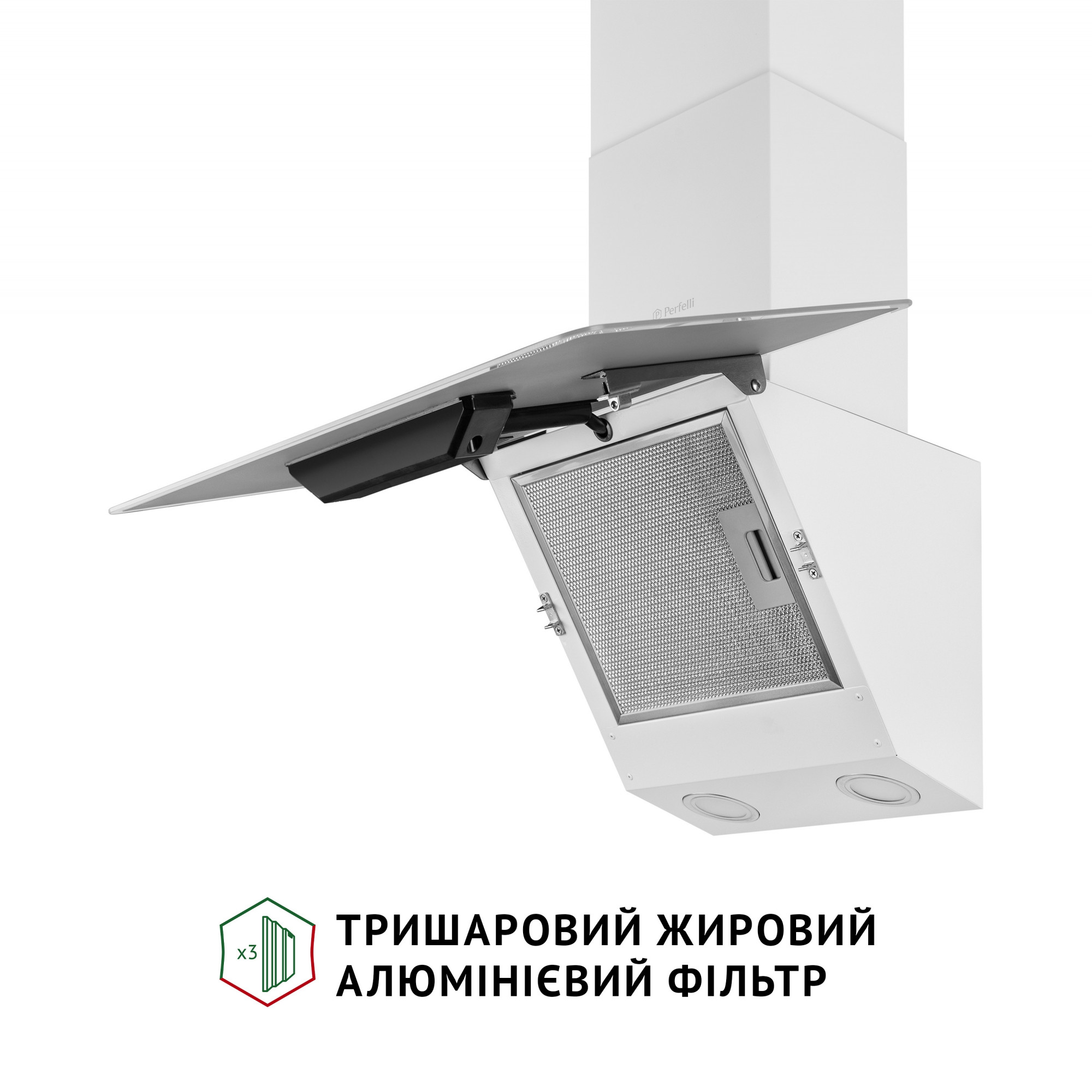 Вытяжка декоративная наклонная PERFELLI VICCO 5HSR BIANCO - фото 5