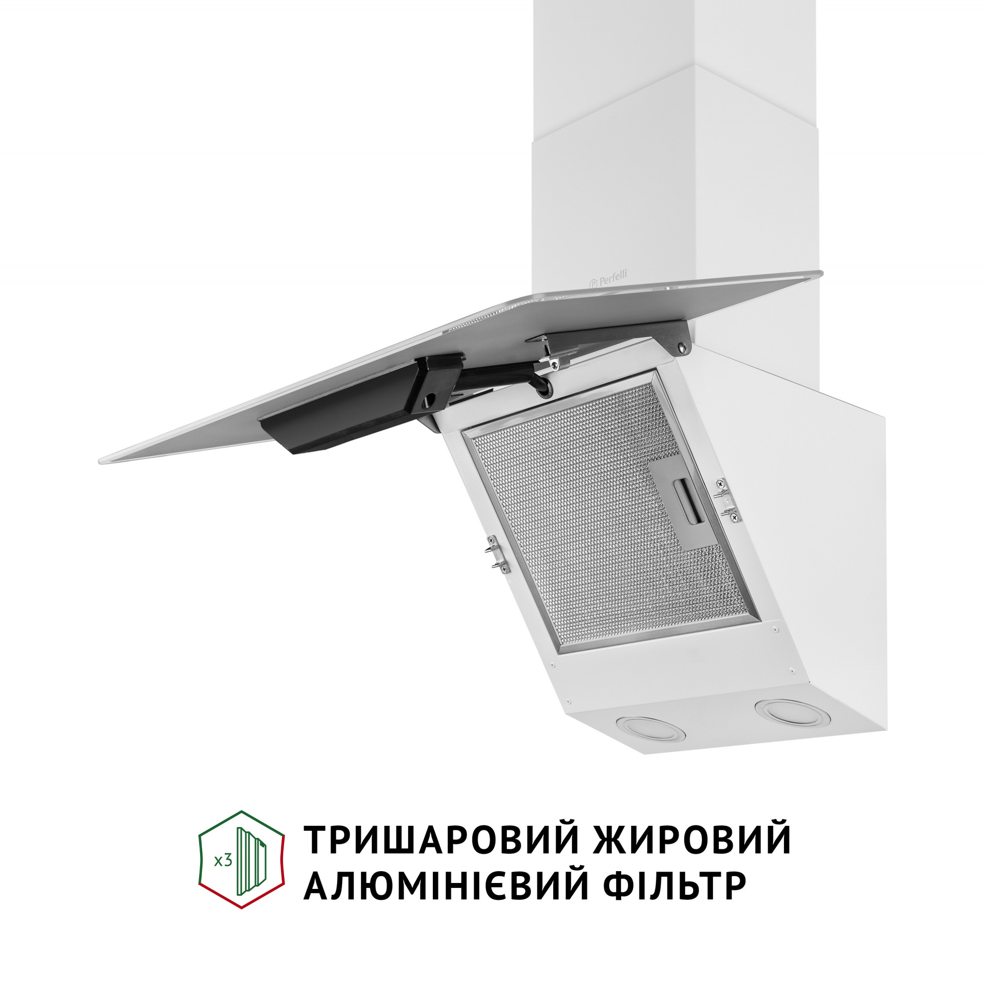 Вытяжка декоративная наклонная PERFELLI VICCO 6HSR BIANCO - фото 5