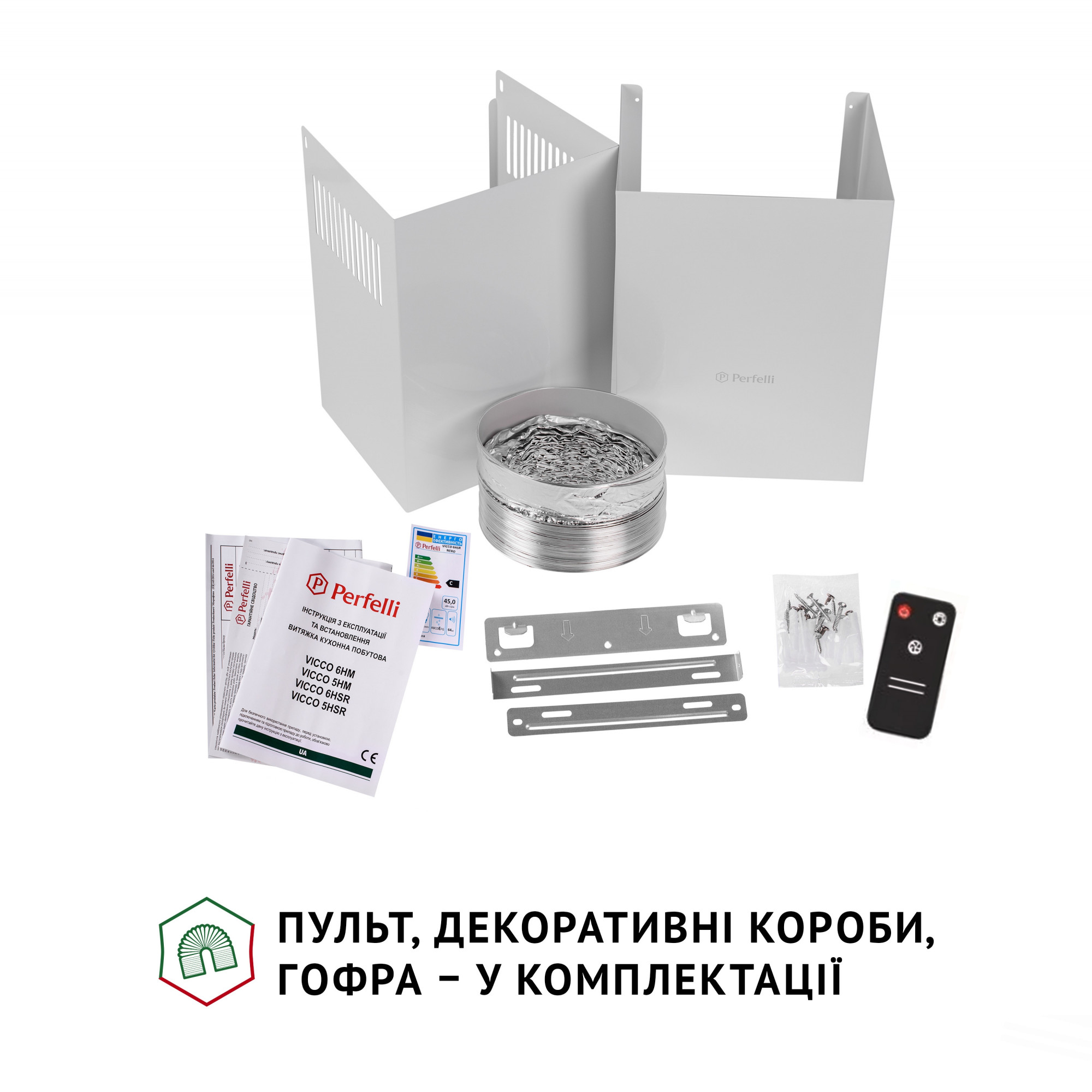 Вытяжка декоративная наклонная PERFELLI VICCO 6HSR BIANCO - фото 9