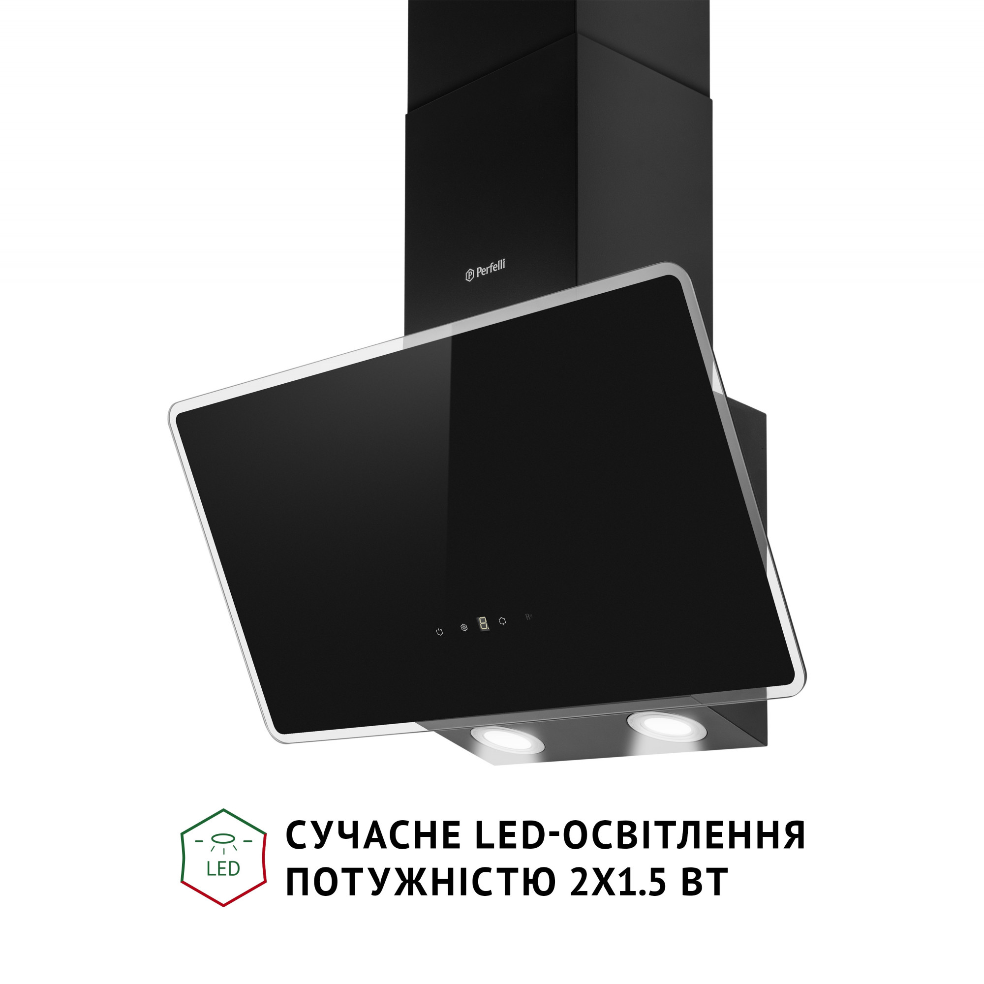 Вытяжка декоративная наклонная PERFELLI VICCO 6HSR NERO - фото 4