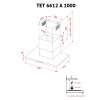 Вытяжка декоративная Т-образная PERFELLI TET 6612 A 1000 W LED (Италия)- № 10