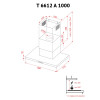 Вытяжка декоративная Т-образная PERFELLI T 6612 A 1000 BL LED (Италия)- № 10
