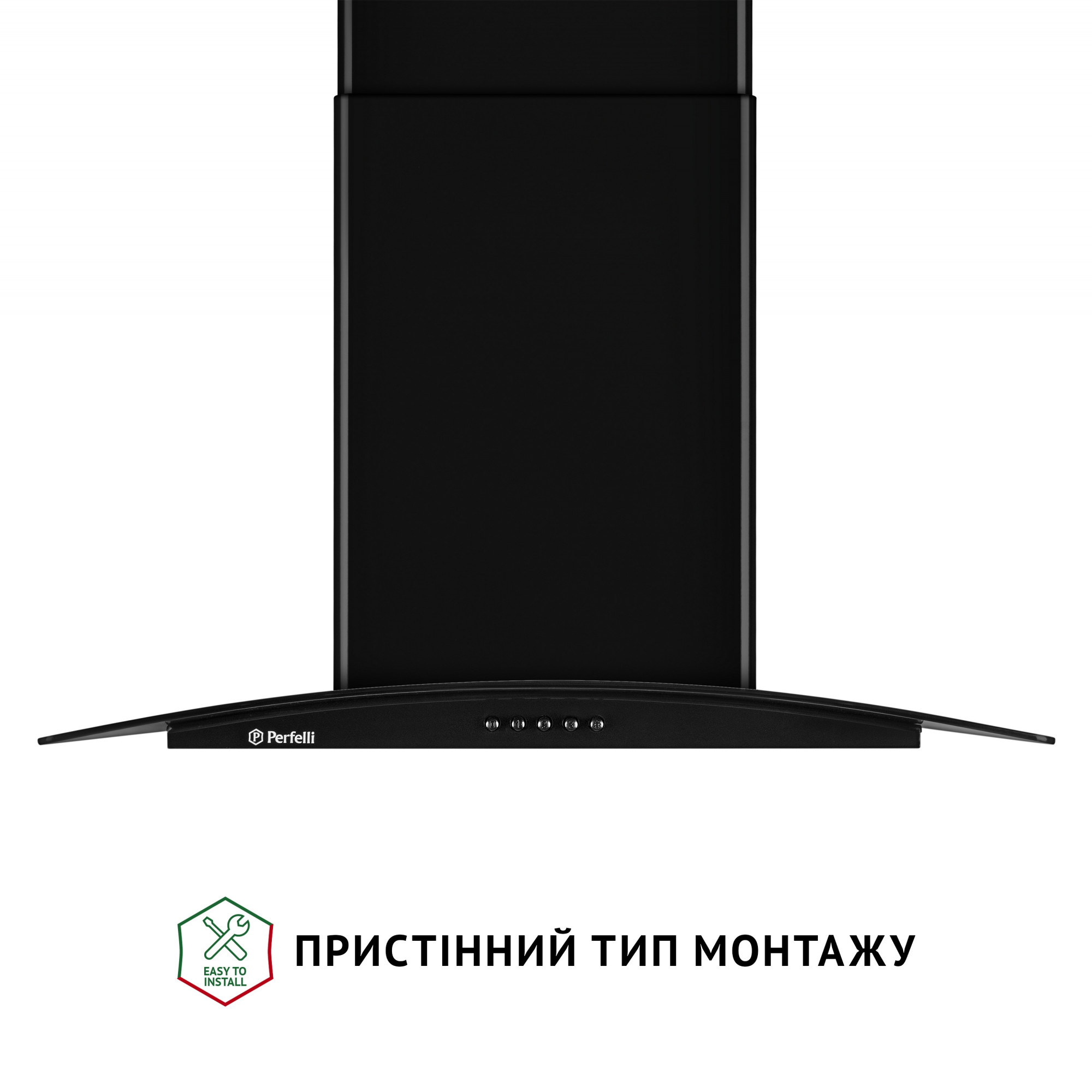Витяжка декоративна зі склом Perfelli GRASSI 6HMB NERO - фото 2