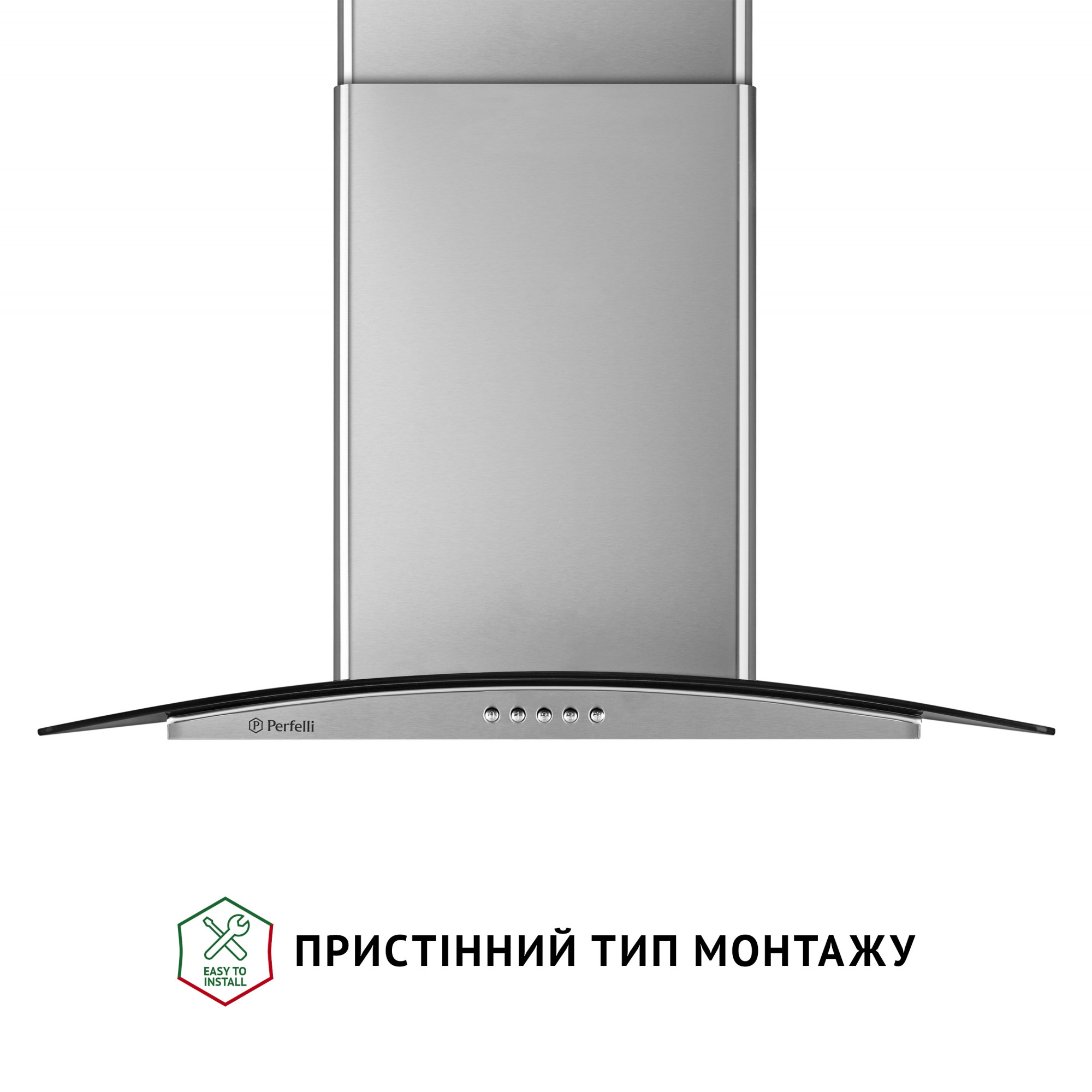 Витяжка декоративна зі склом Perfelli GRASSI 6HMX INOX - фото 2