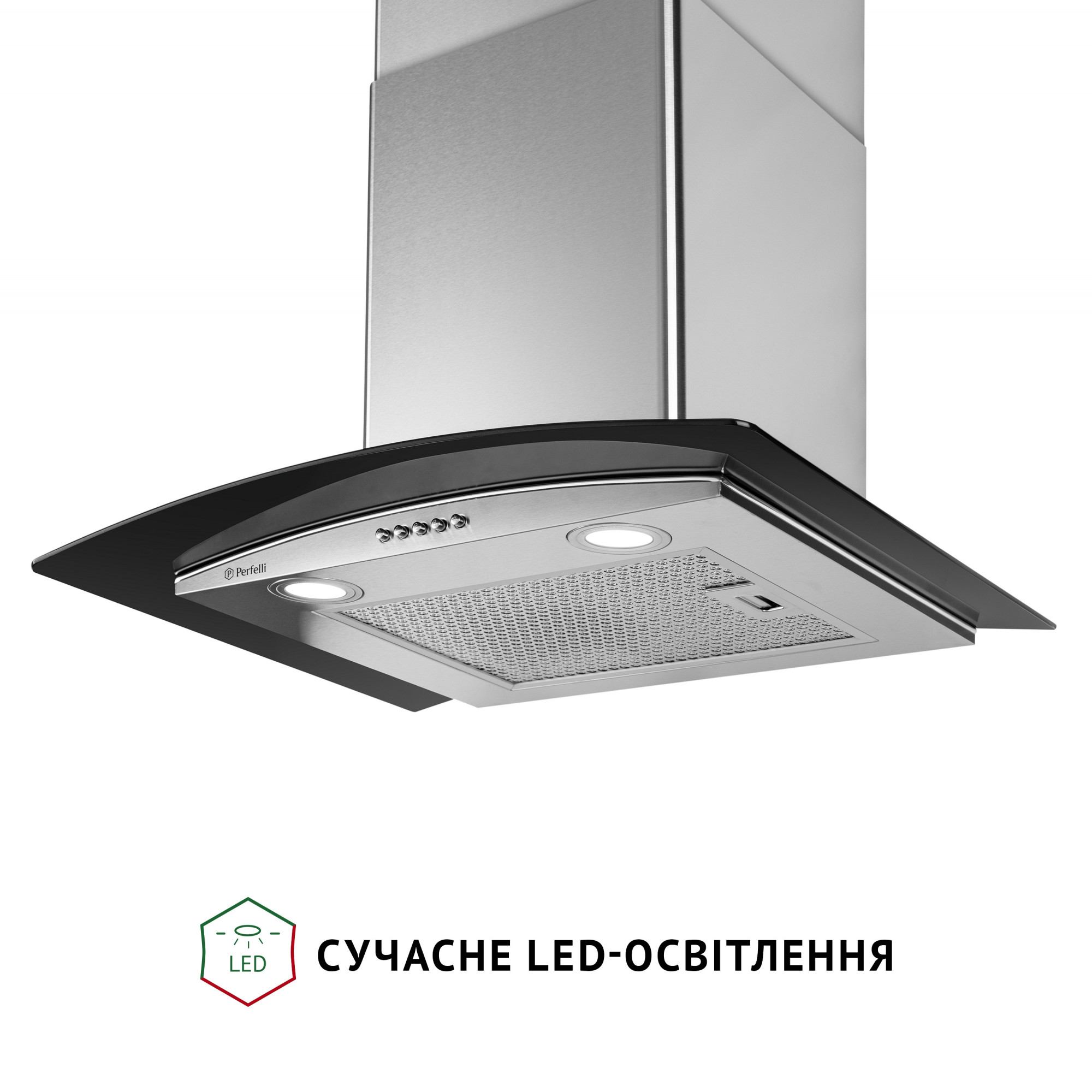 Витяжка декоративна зі склом Perfelli GRASSI 6HMX INOX - фото 4