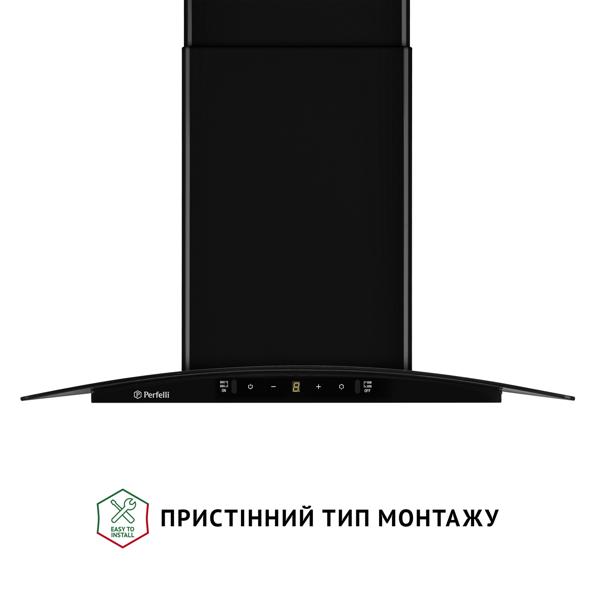 Витяжка декоративна зі склом Perfelli GRASSI 6PWB NERO - фото 2