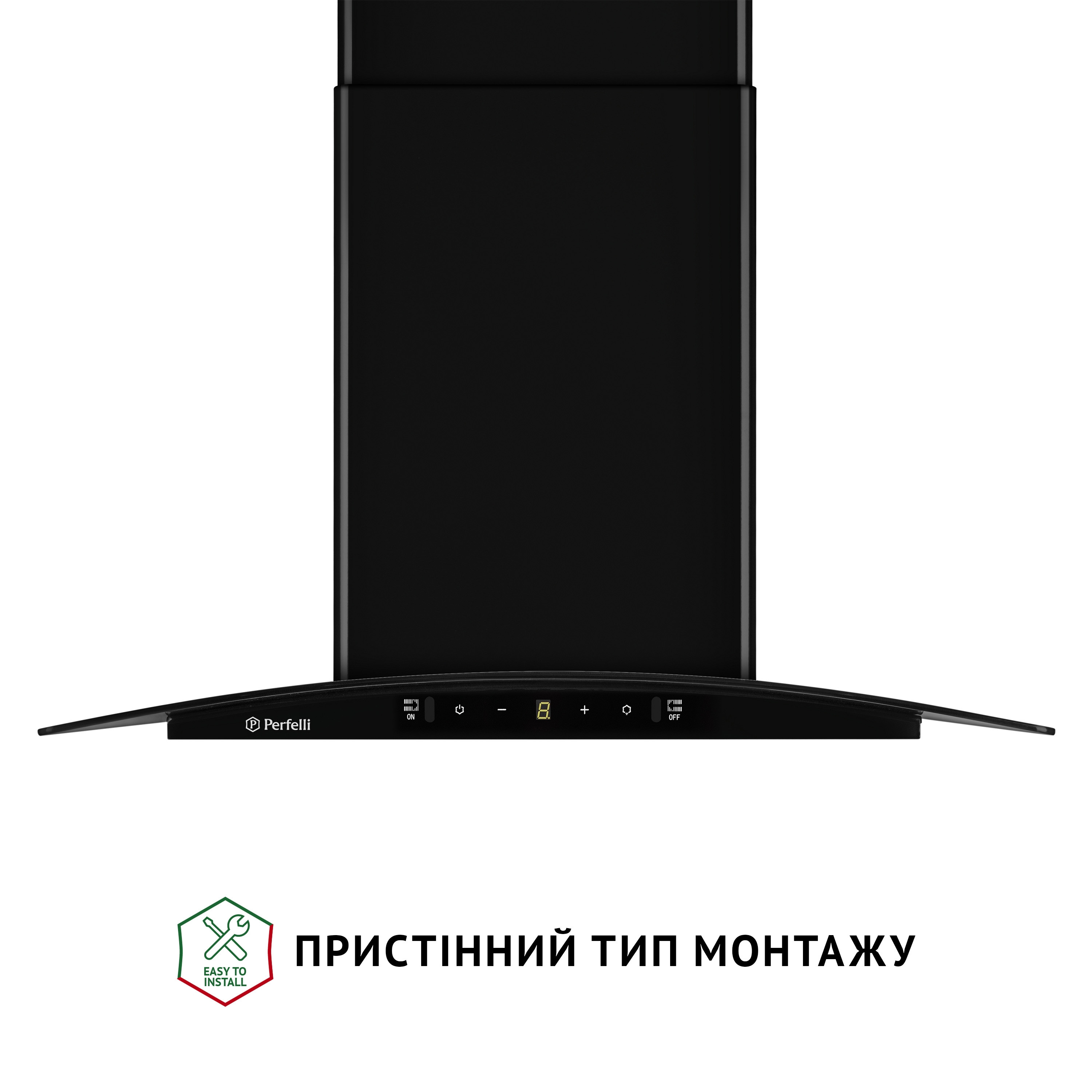 Витяжка декоративна зі склом Perfelli GRASSI 6PWB NERO - фото 2