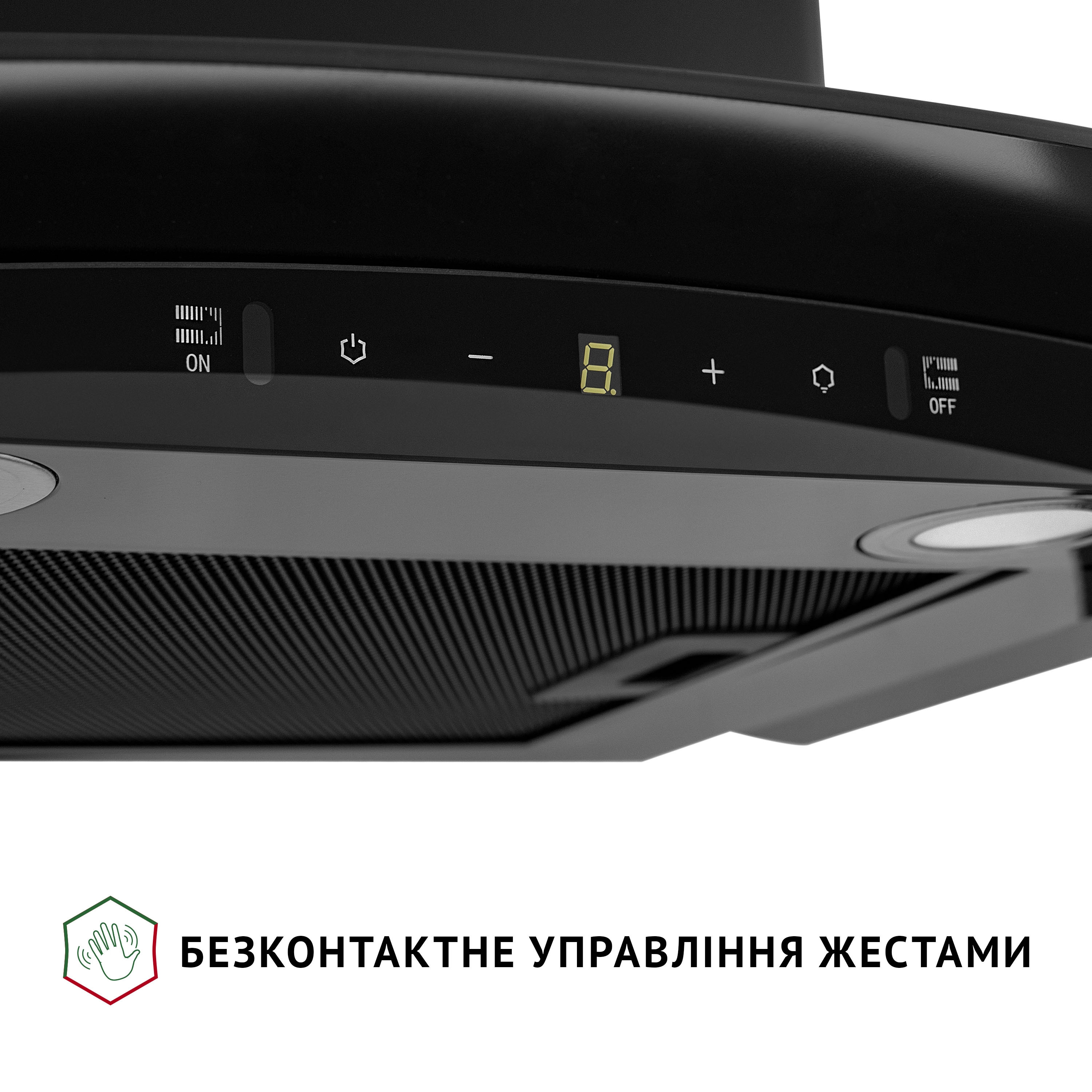 Витяжка декоративна зі склом Perfelli GRASSI 6PWB NERO - фото 6