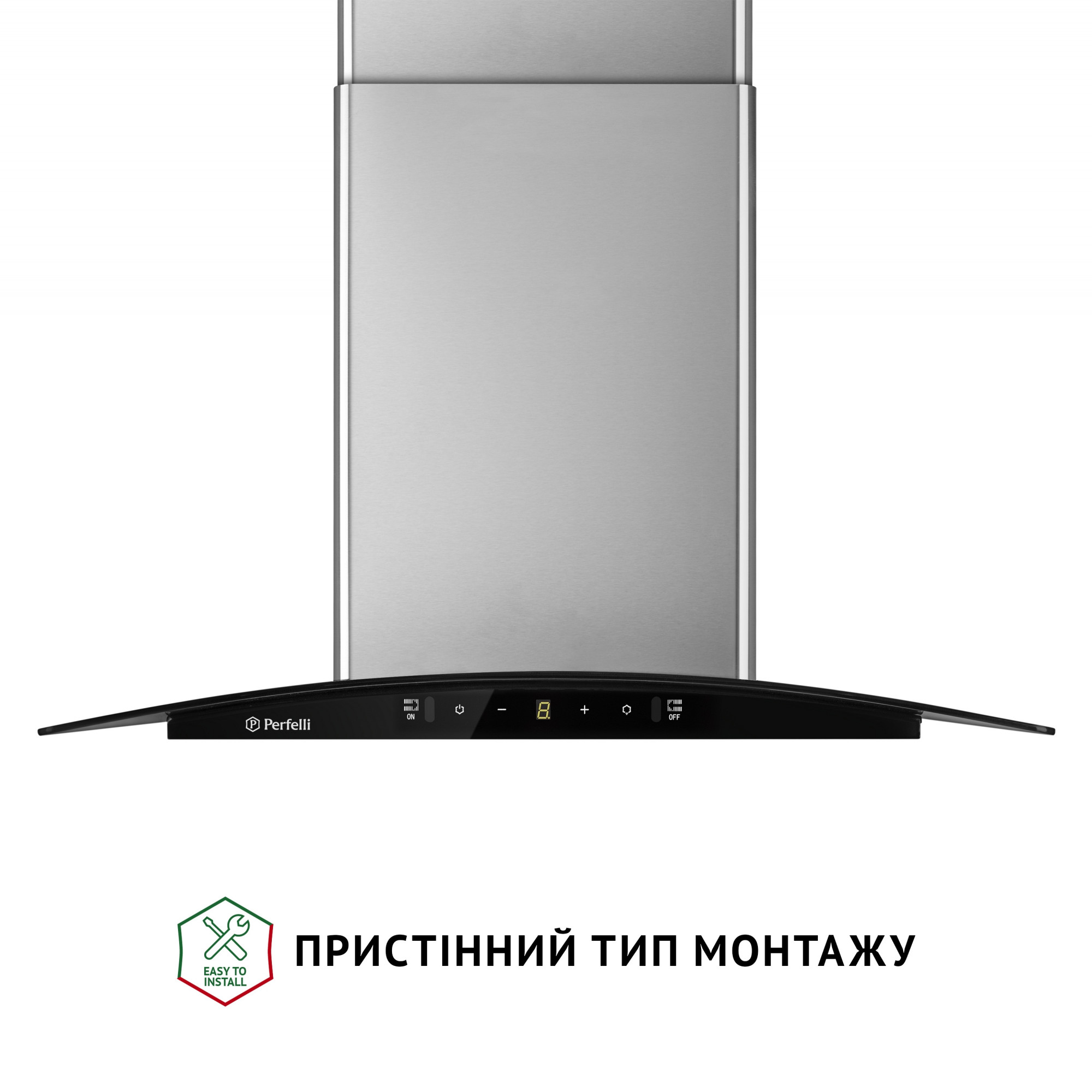 Витяжка декоративна зі склом Perfelli GRASSI 6PWX INOX - фото 2