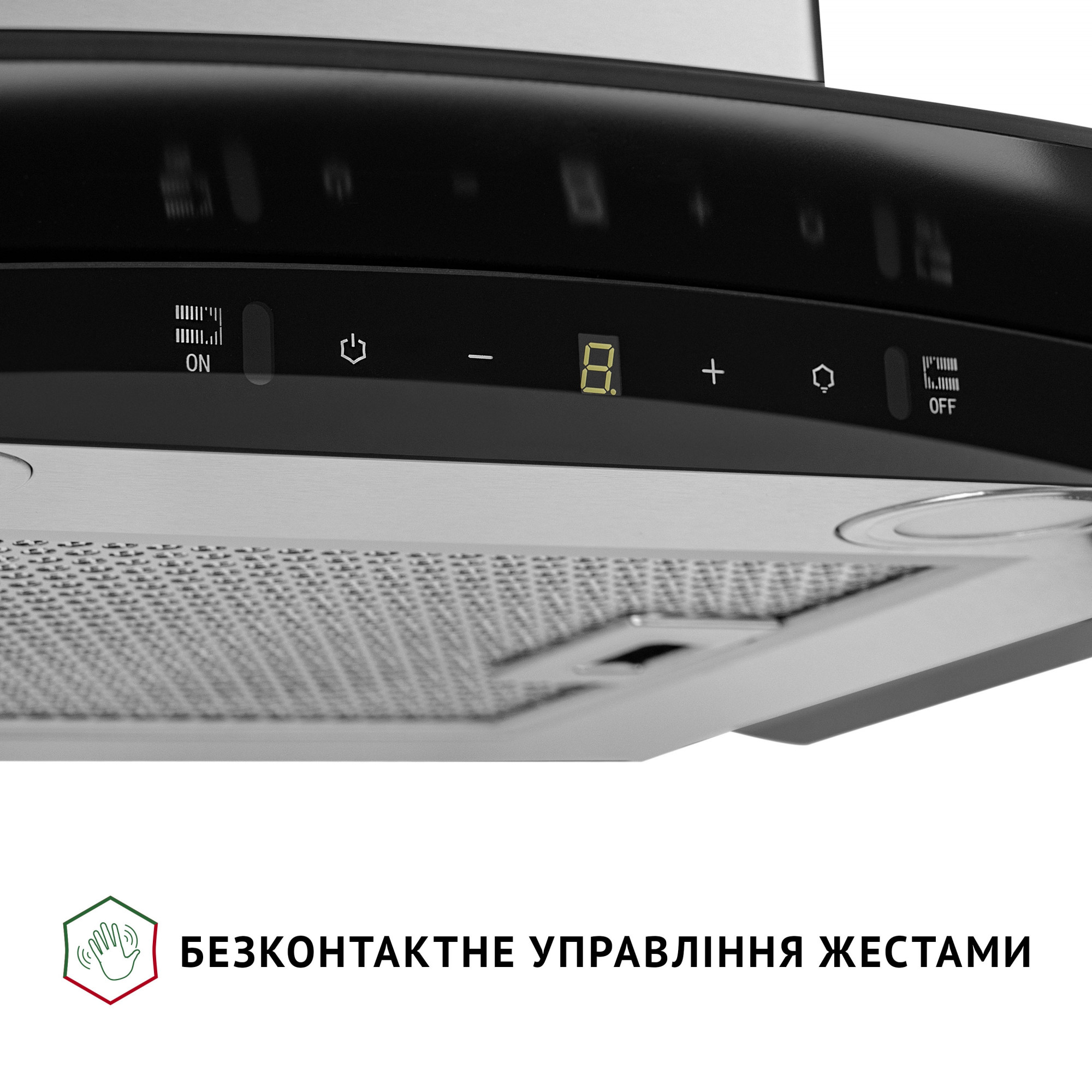 Витяжка декоративна зі склом Perfelli GRASSI 6PWX INOX - фото 7