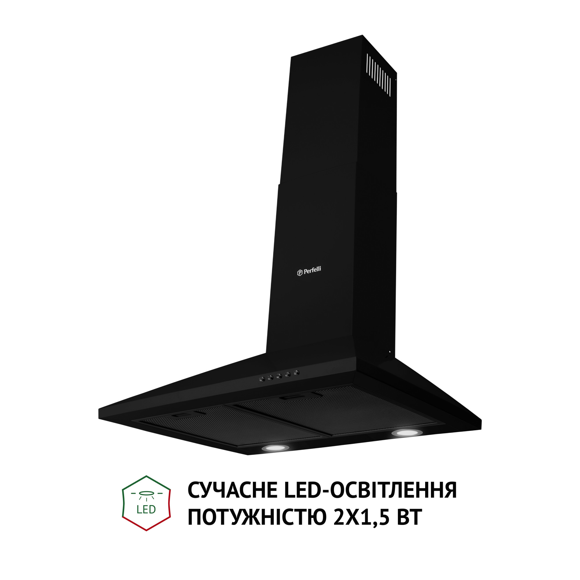 Вытяжка купольная PERFELLI K 6210 BL 700 LED (Цвет Черный) - фото 3 Вытяжка купольная PERFELLI K 6210 BL 700 LED - фото 3