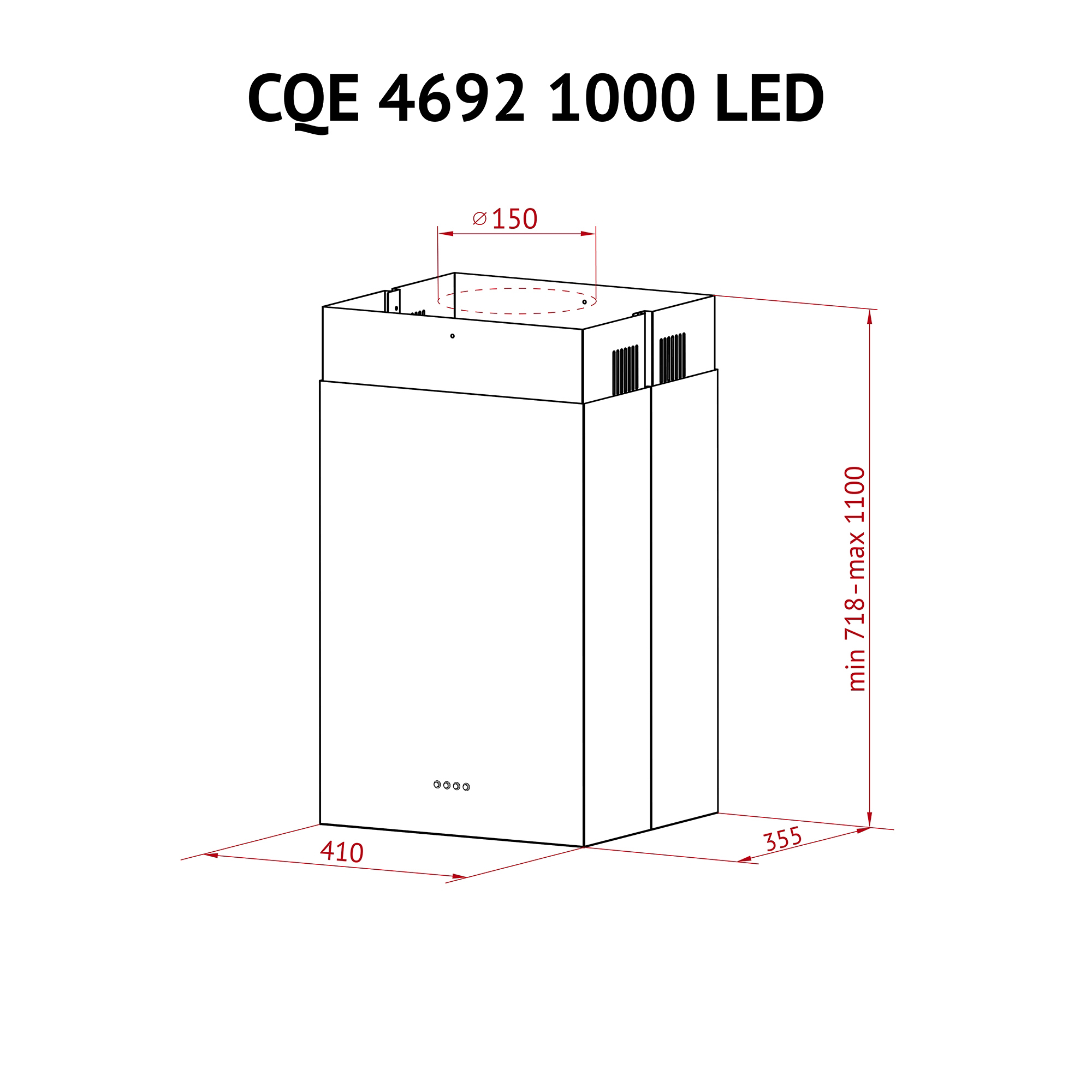 Вытяжка островная PERFELLI CQE 4692 I 1000 LED (Цвет Нержавеющая сталь) - фото 10 Вытяжка островная PERFELLI CQE 4692 I 1000 LED - фото 10