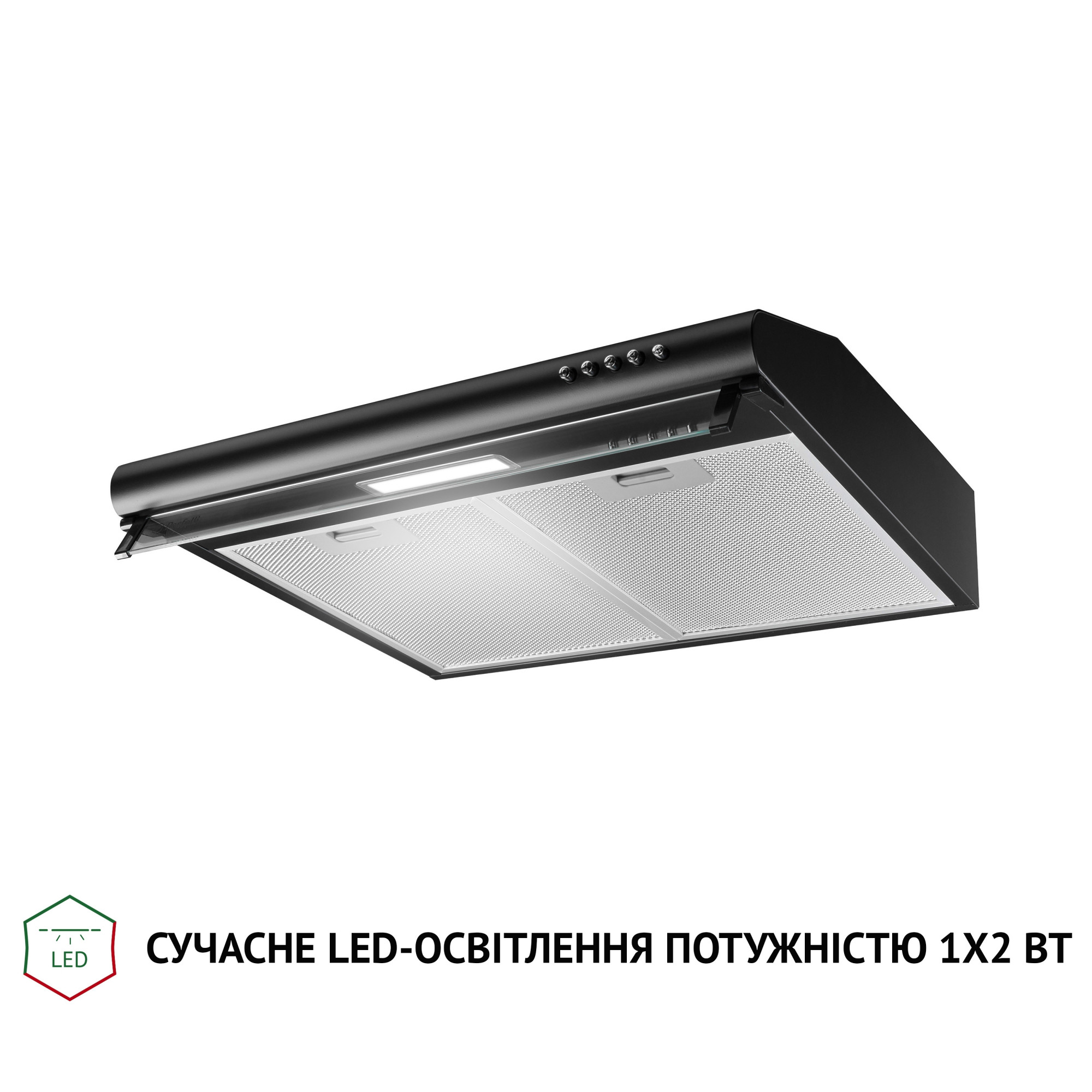 Вытяжка плоская PERFELLI PL 5144 BL LED (Цвет Черный) - фото 4 Вытяжка плоская PERFELLI PL 5144 BL LED - фото 4