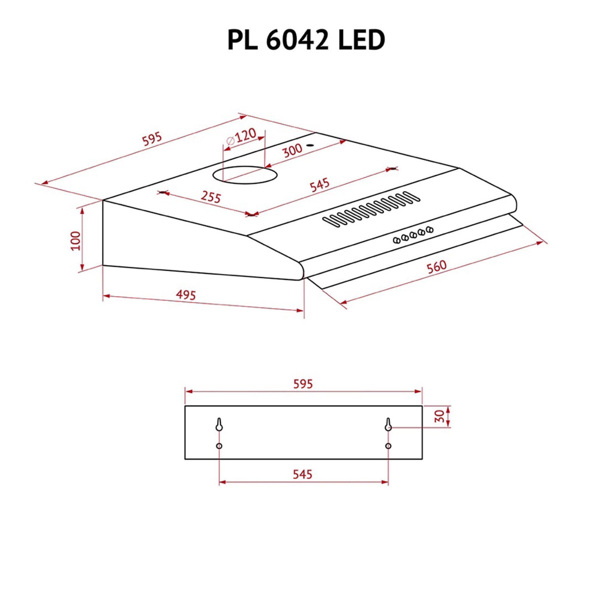 Витяжка плоска Perfelli PL 6042 BL LED - фото 11
