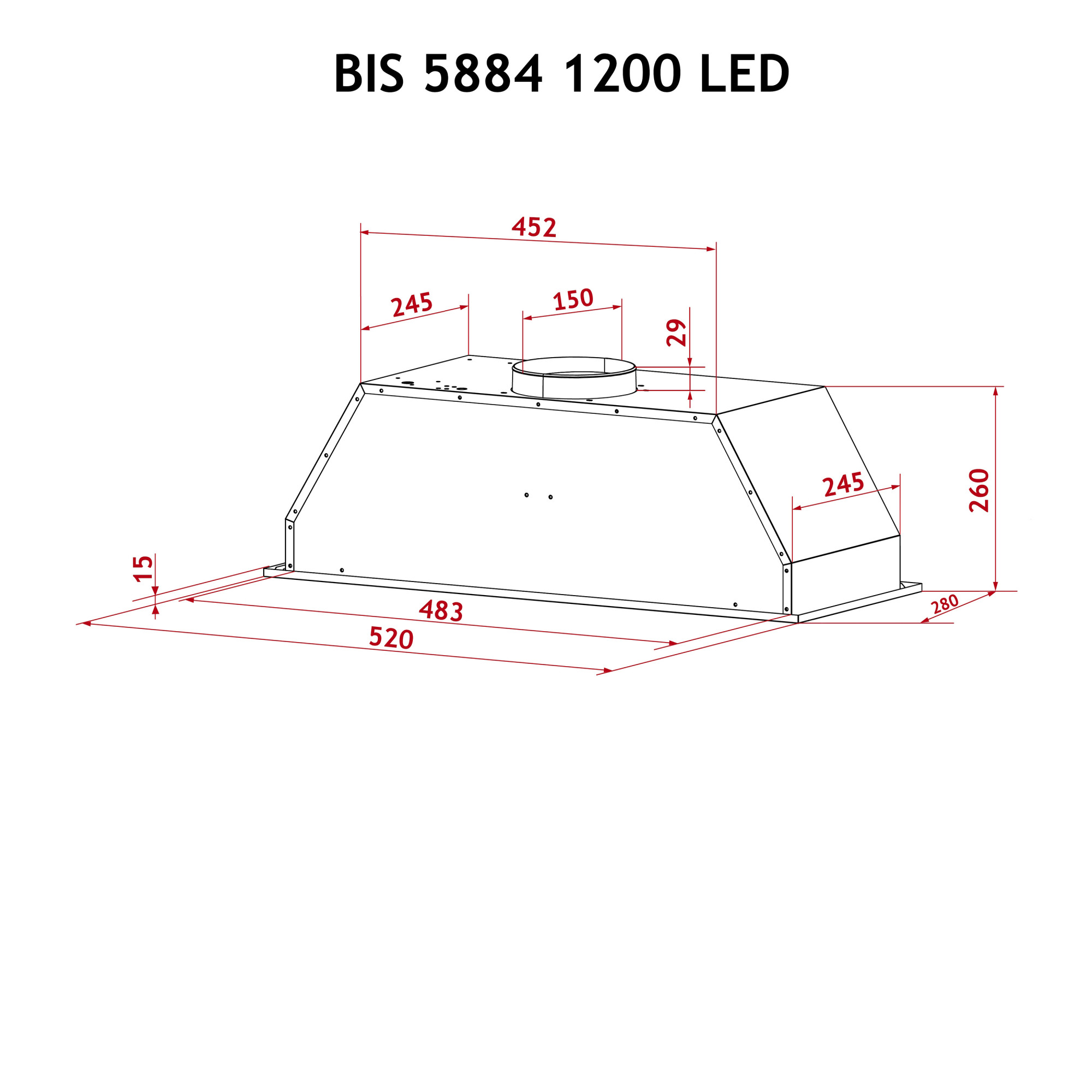 Вытяжка полновстраиваемая PERFELLI BIS 5884 WH 1200 LED - фото 10