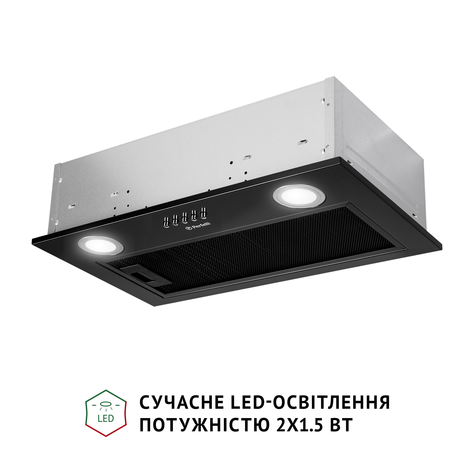 Вытяжка полновстраиваемая PERFELLI BI 5022 BL LED (Цвет Черный) - фото 4 Вытяжка полновстраиваемая PERFELLI BI 5022 BL LED - фото 4