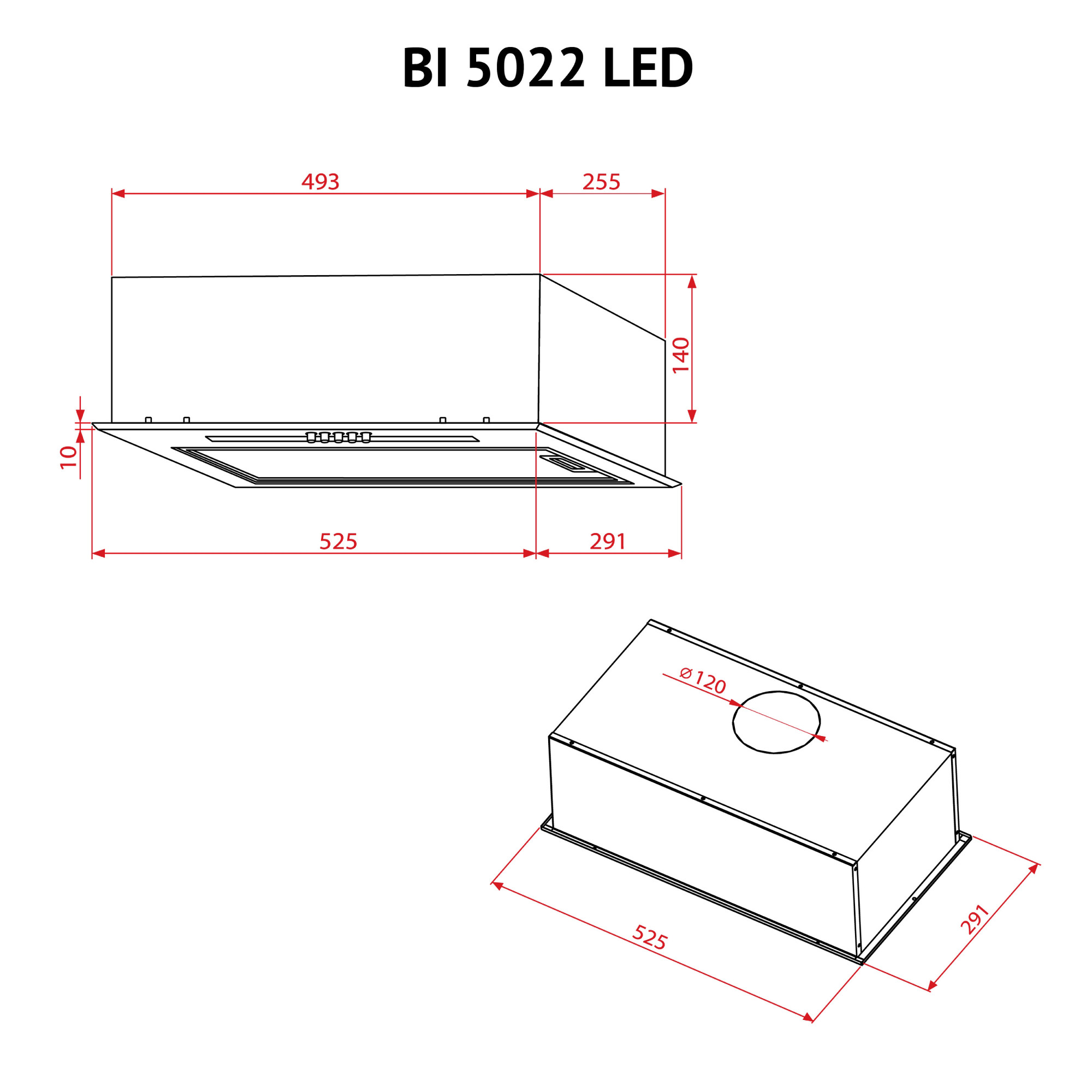 Вытяжка полновстраиваемая PERFELLI BI 5022 WH LED - фото 11