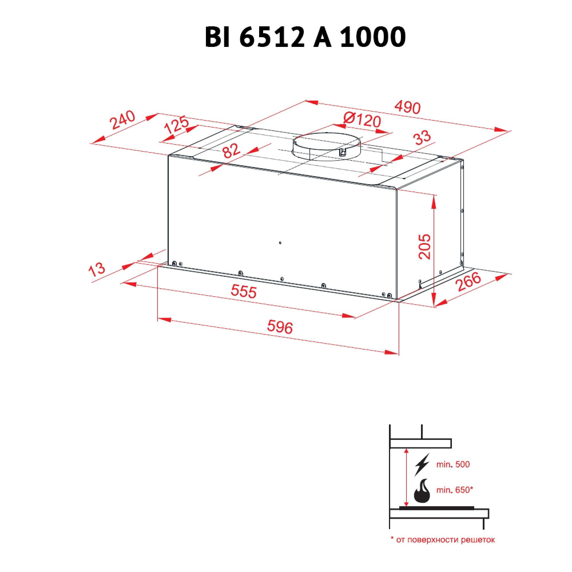 Вытяжка полновстраиваемая PERFELLI BI 6512 A 1000 W LED (Цвет Белый) - фото 7 Вытяжка полновстраиваемая PERFELLI BI 6512 A 1000 W LED - фото 7