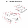 Вытяжка телескопическая PERFELLI TLS 6363 BL 700 LED Sensor (Италия)- № 11