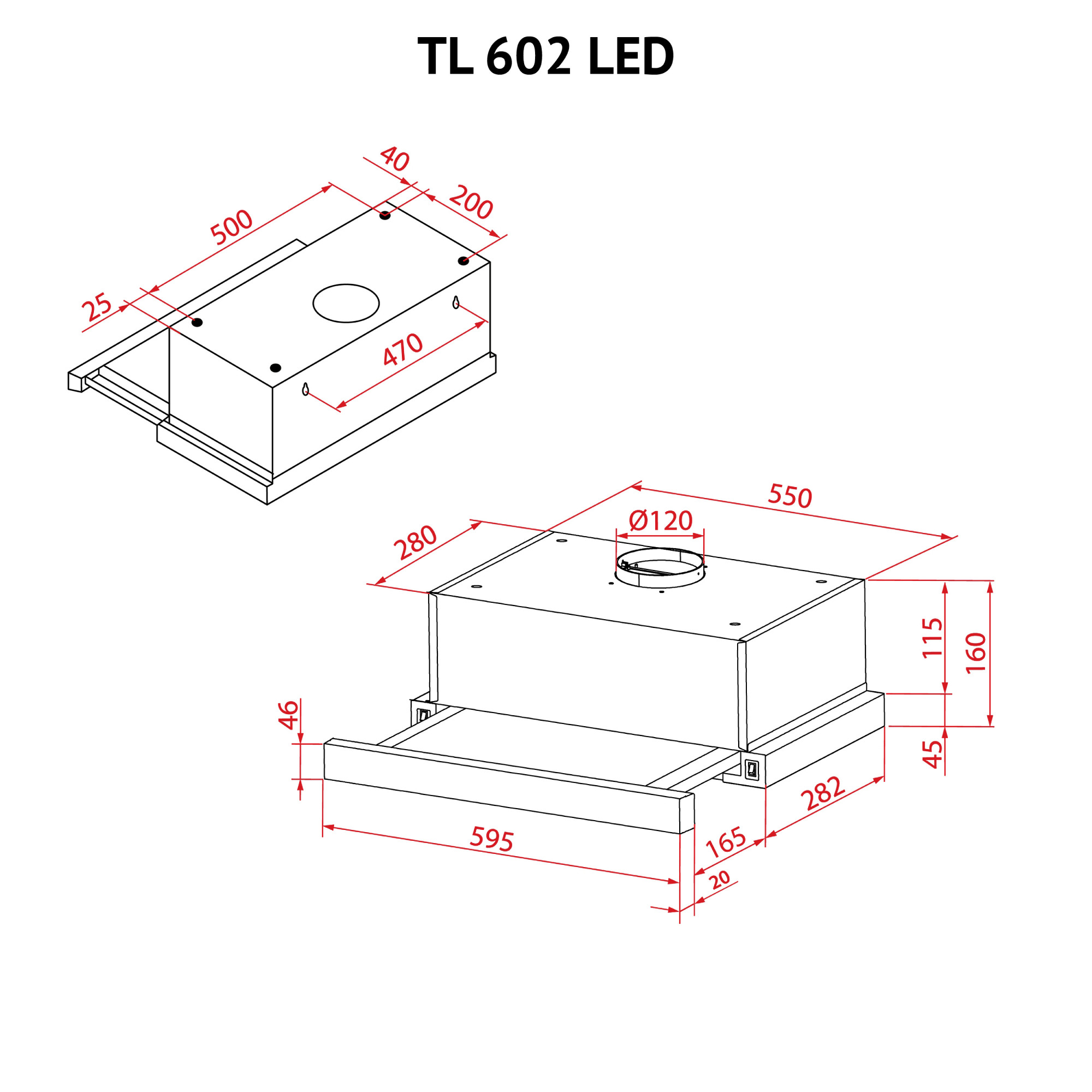 Вытяжка телескопическая PERFELLI TL 602 BL LED (Цвет Черный) - фото 12 Вытяжка телескопическая PERFELLI TL 602 BL LED - фото 12