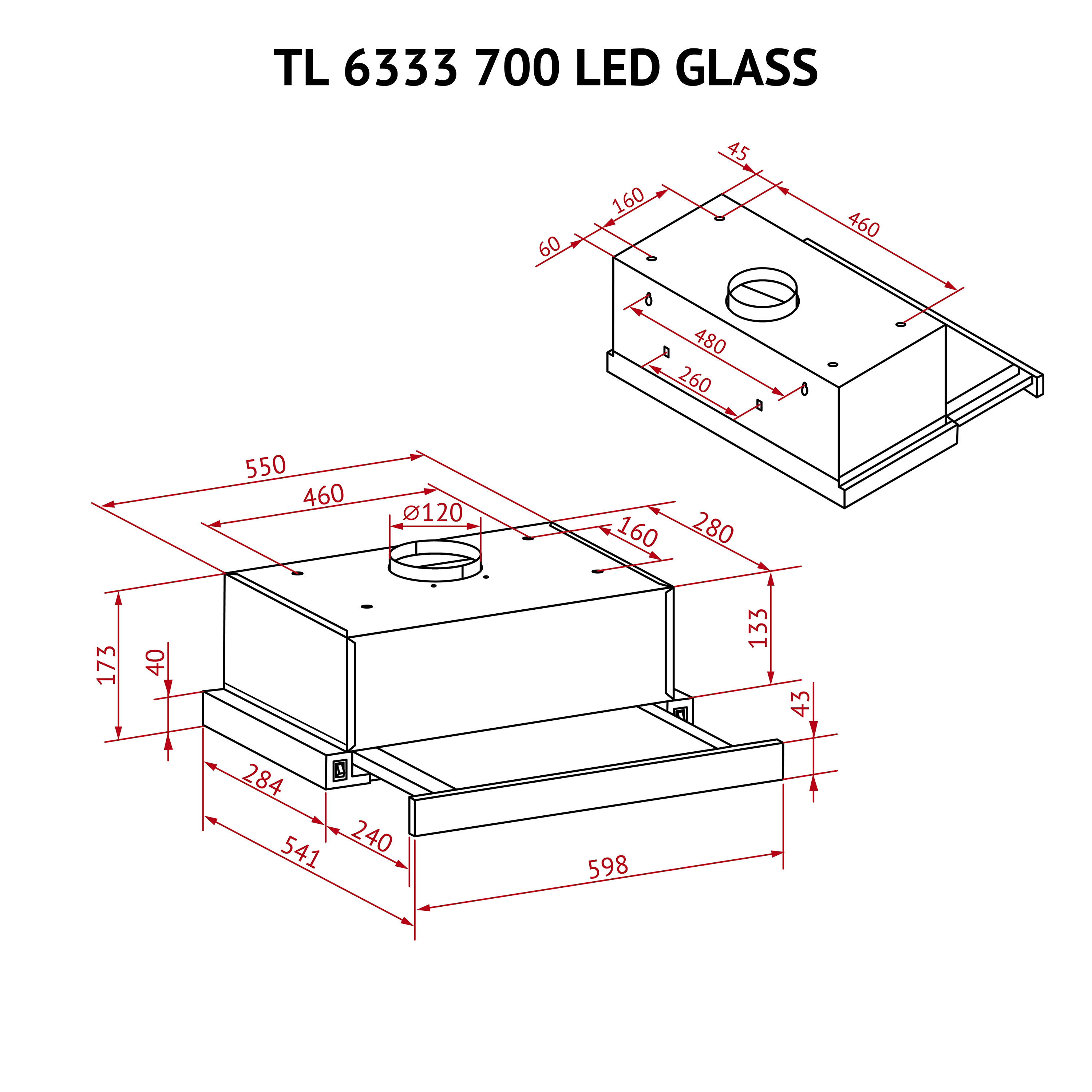 Витяжка телескопічна Perfelli TL 6333 BL 700 LED GLASS - фото 12