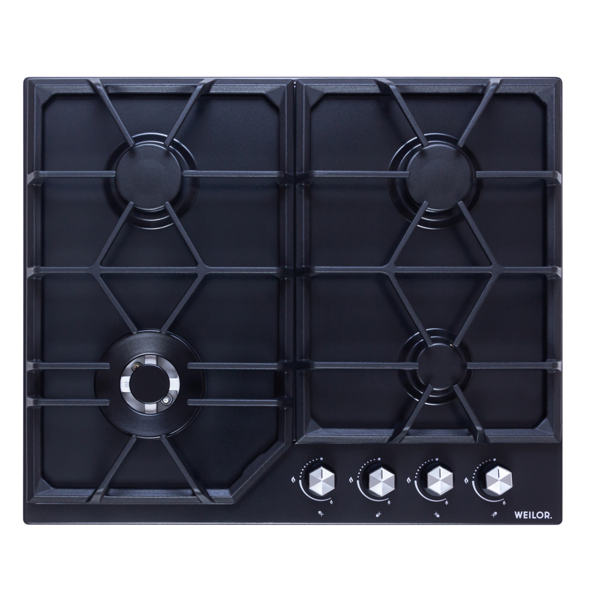 Поверхность газовая на металле WEILOR GM W 604 BL (Цвет Черный), Атикул 5902767905367 |  купить на AQUILA.UA - фото 1