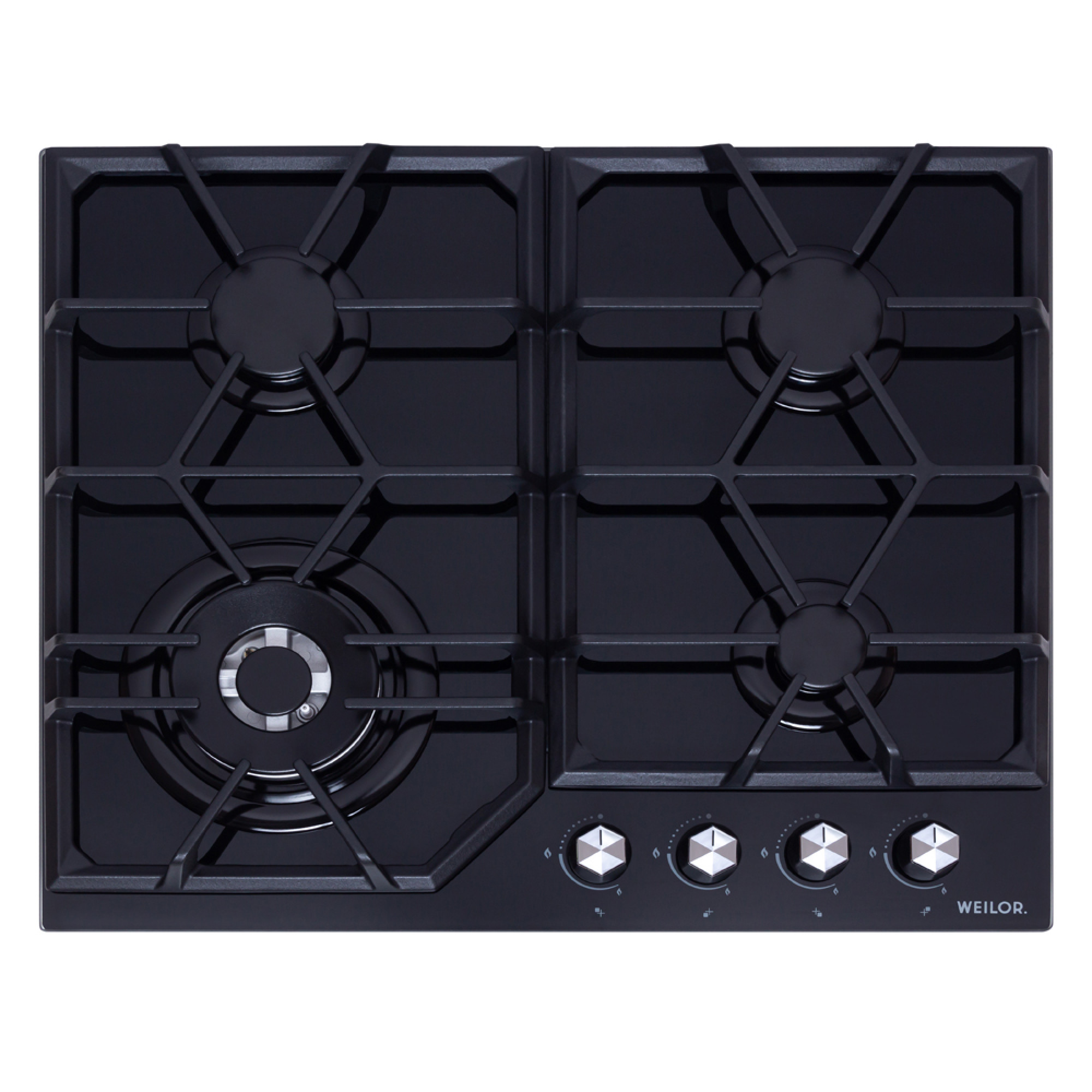 Поверхность газовая на стекле WEILOR GG W 604 BL (Цвет Черный), Атикул 5902767905374 |  купить на AQUILA.UA - фото 1