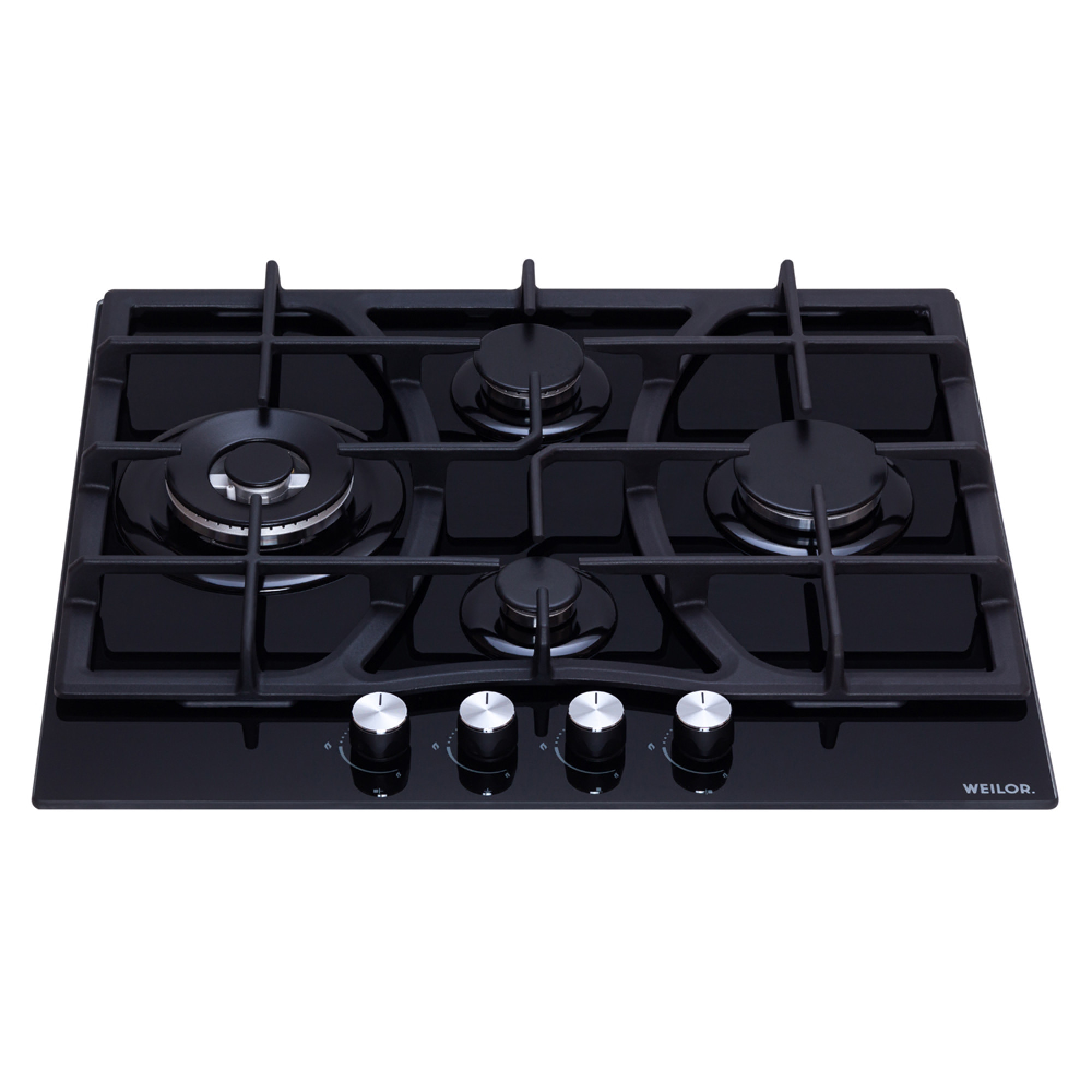 Поверхность газовая на стекле WEILOR GG W 614 BL (Цвет Черный) - фото 2 Поверхность газовая на стекле WEILOR GG W 614 BL - фото 2