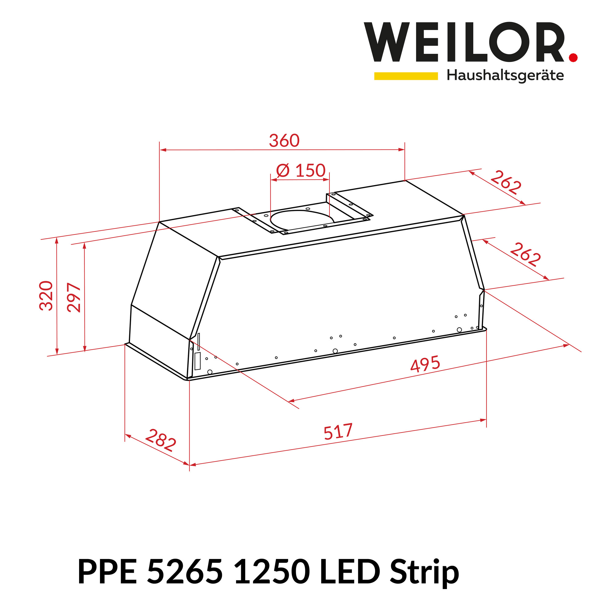Вытяжка полновстраиваемая WEILOR PPE 5265 SS 1250 LED Strip (Цвет Нержавеющая сталь) - фото 11 Вытяжка полновстраиваемая WEILOR PPE 5265 SS 1250 LED Strip - фото 11