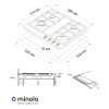 Поверхня газова на металі Minola MGM 61421 WH - № 