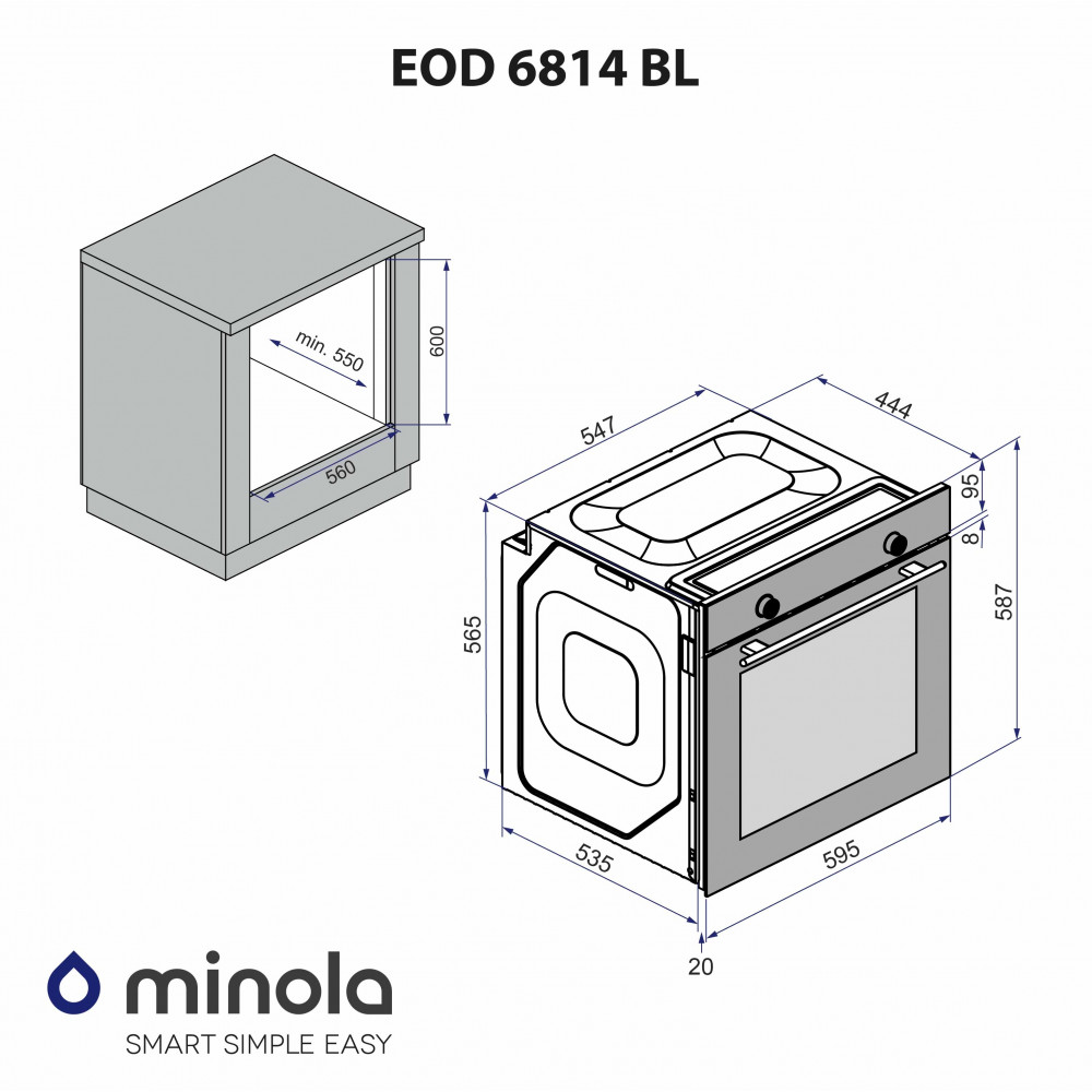 Духовий шкаф електричний Minola EOD 6814 BL