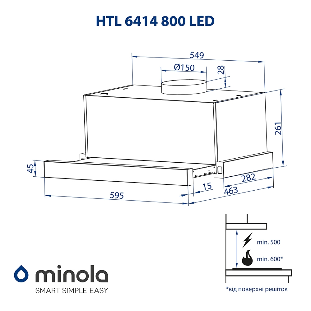 Minola HTL 6414 WH 800 LED