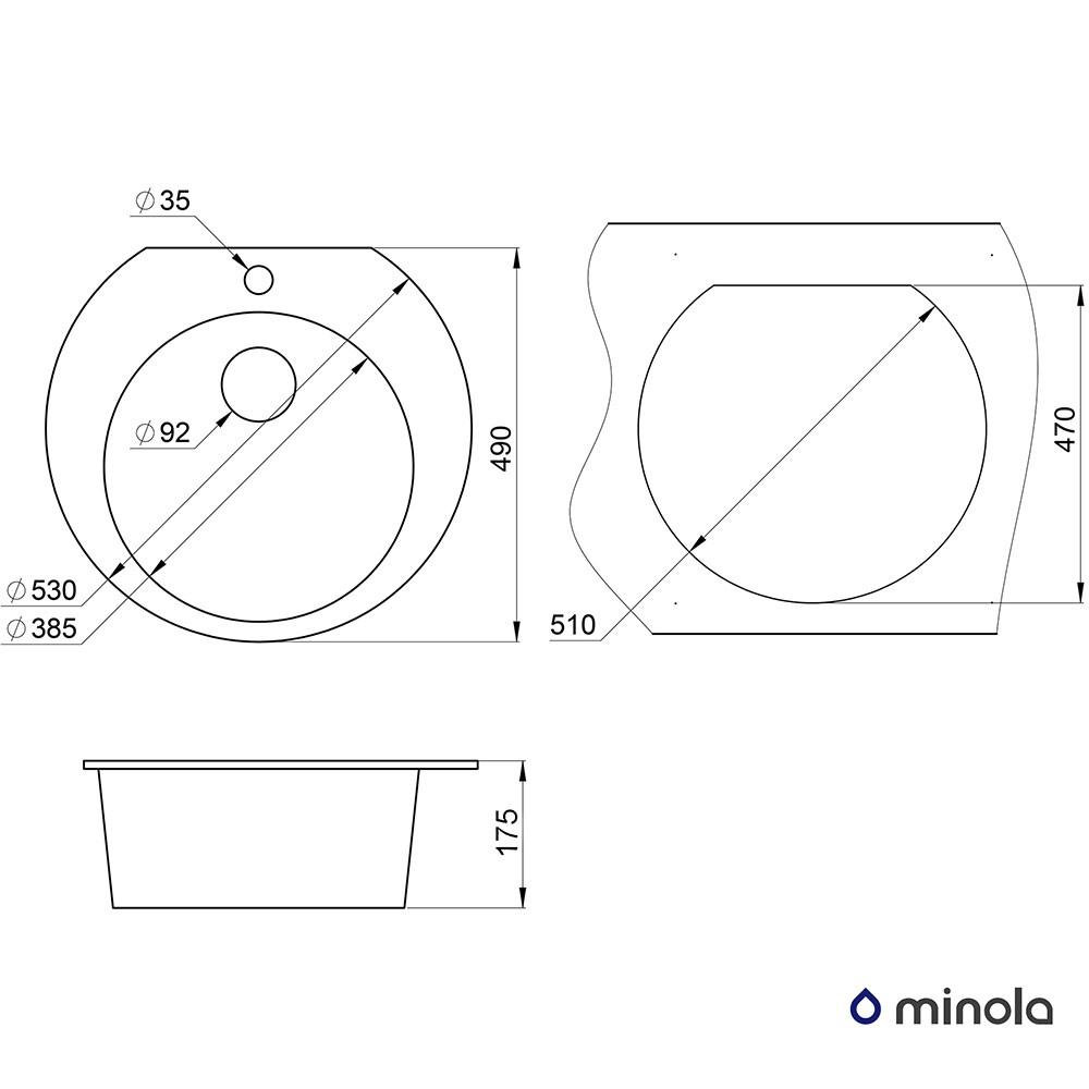 Миття кухонне гранітне Minola MRG 1050-53 Класик