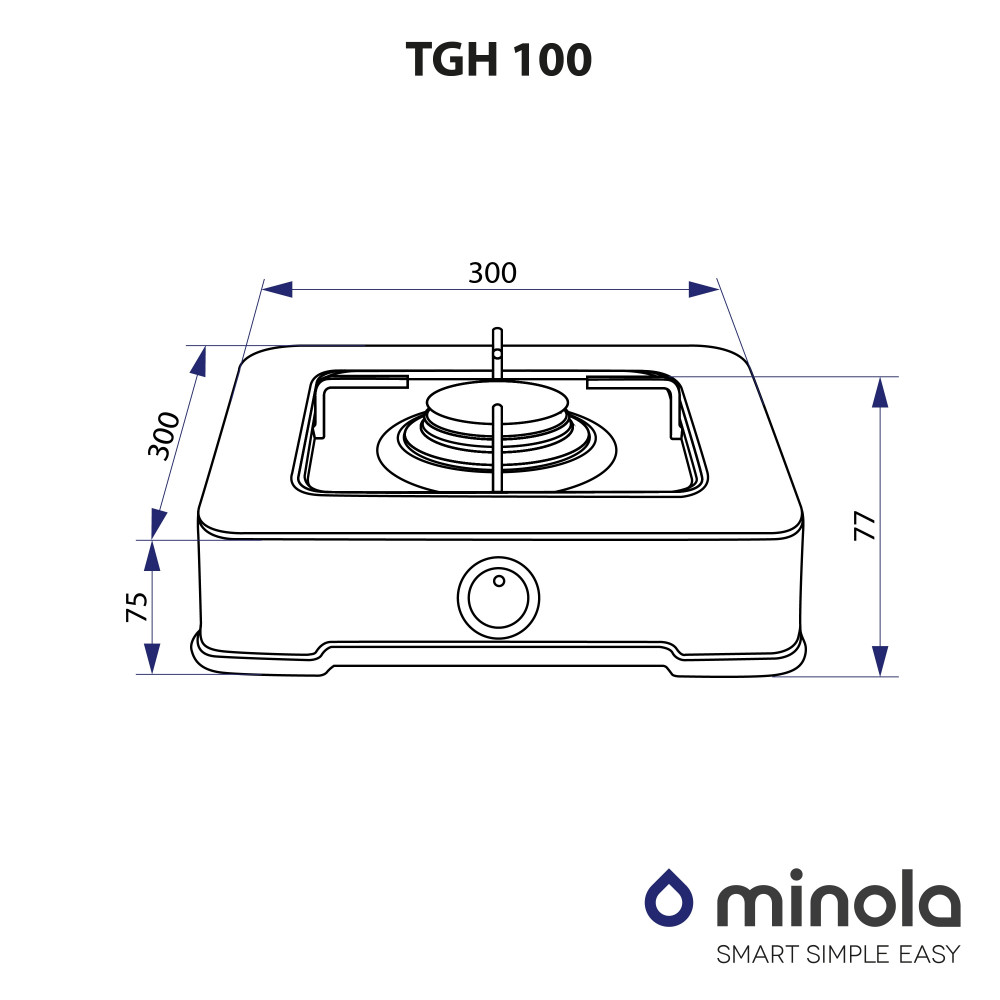 Настільна газова плита Minola TGH 100 BL