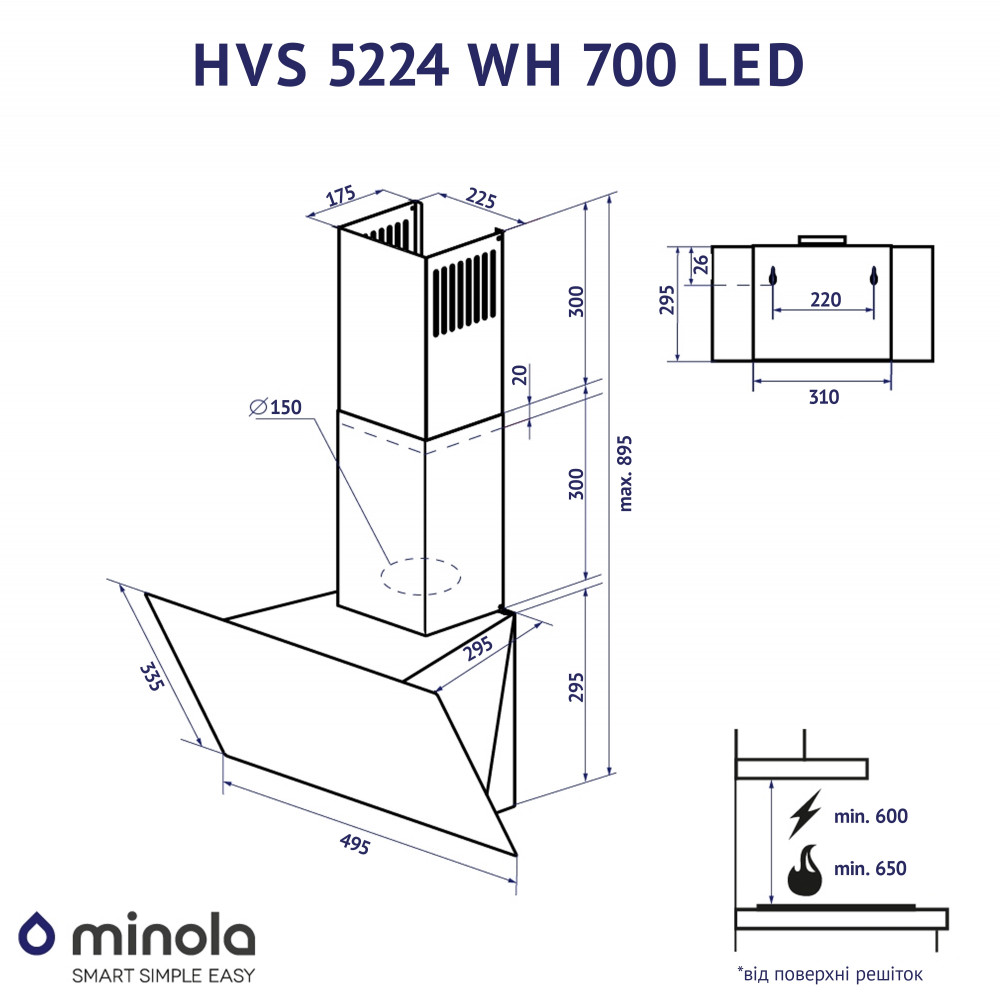 Minola HVS 5224 WH 700 LED