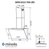 Витяжка декоративна похила Minola HDN 6222 BL/INOX 700 LED