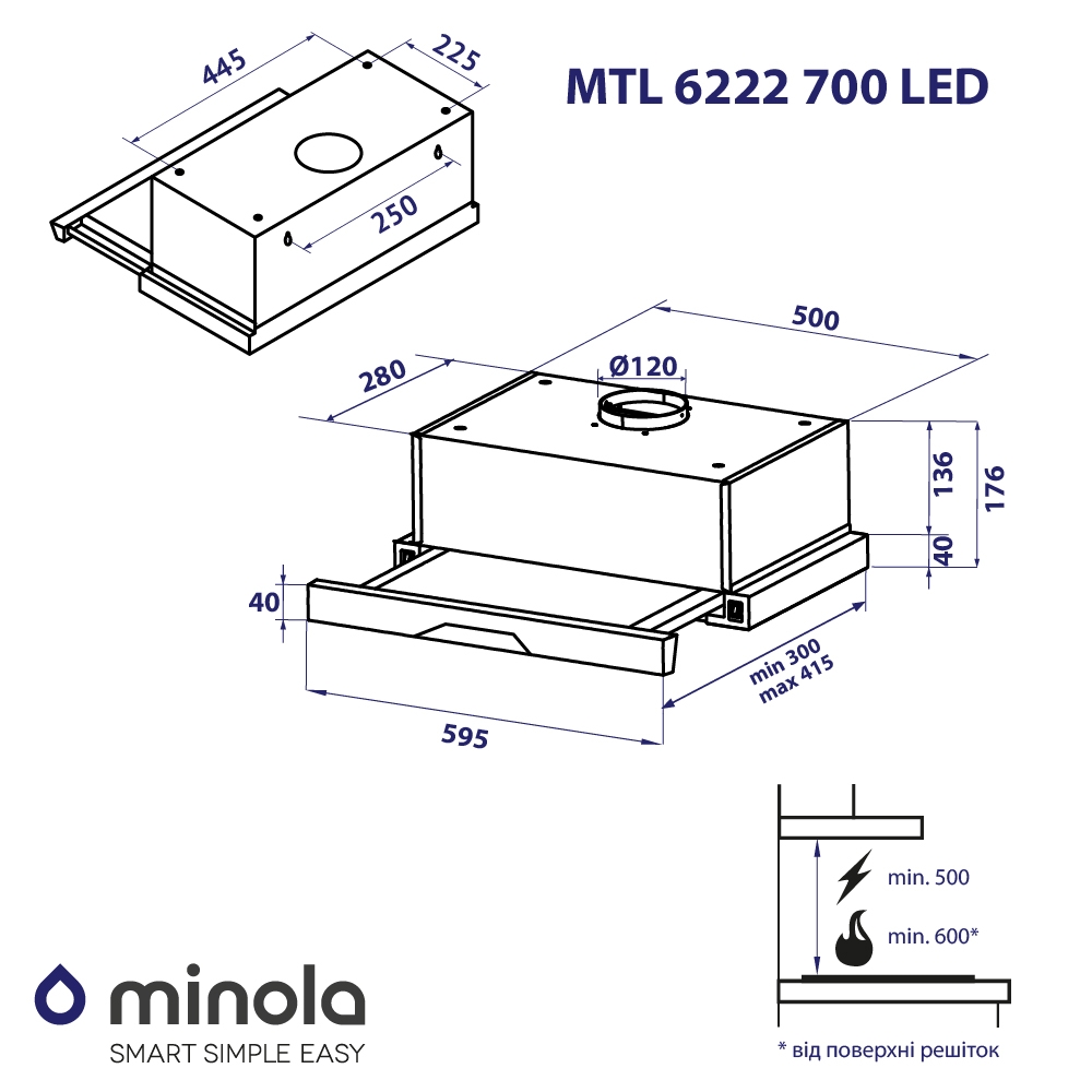 Minola MTL 6222 BL 700 LED